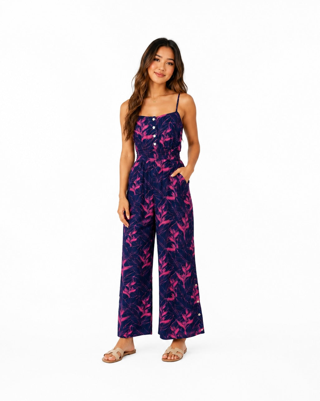Nāhiku / Lahaina Jumpsuit / Rosé on Indigo / Classic Length KEANI APPAREL