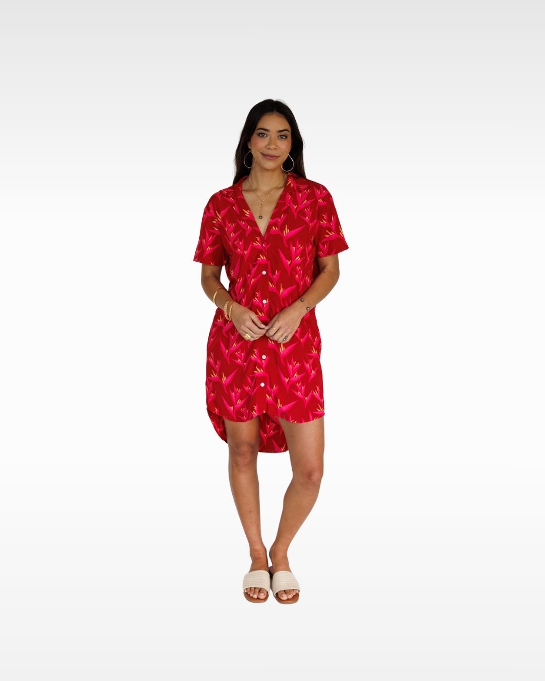Heliconia / Paia Shirt Dress / Hot Tropic KEANI APPAREL
