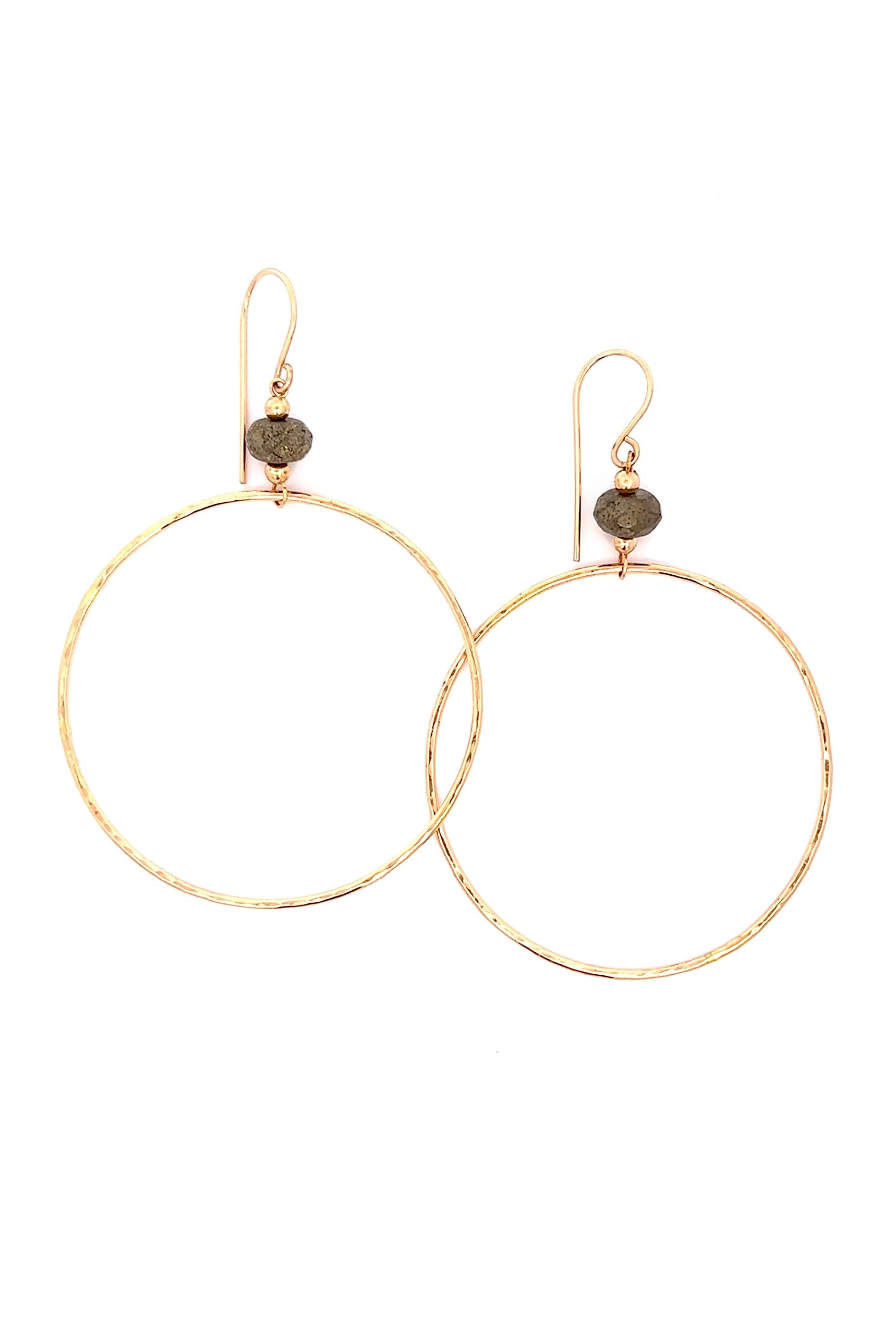 Large Pyrite Accented Hoops KEANI JEWELRY