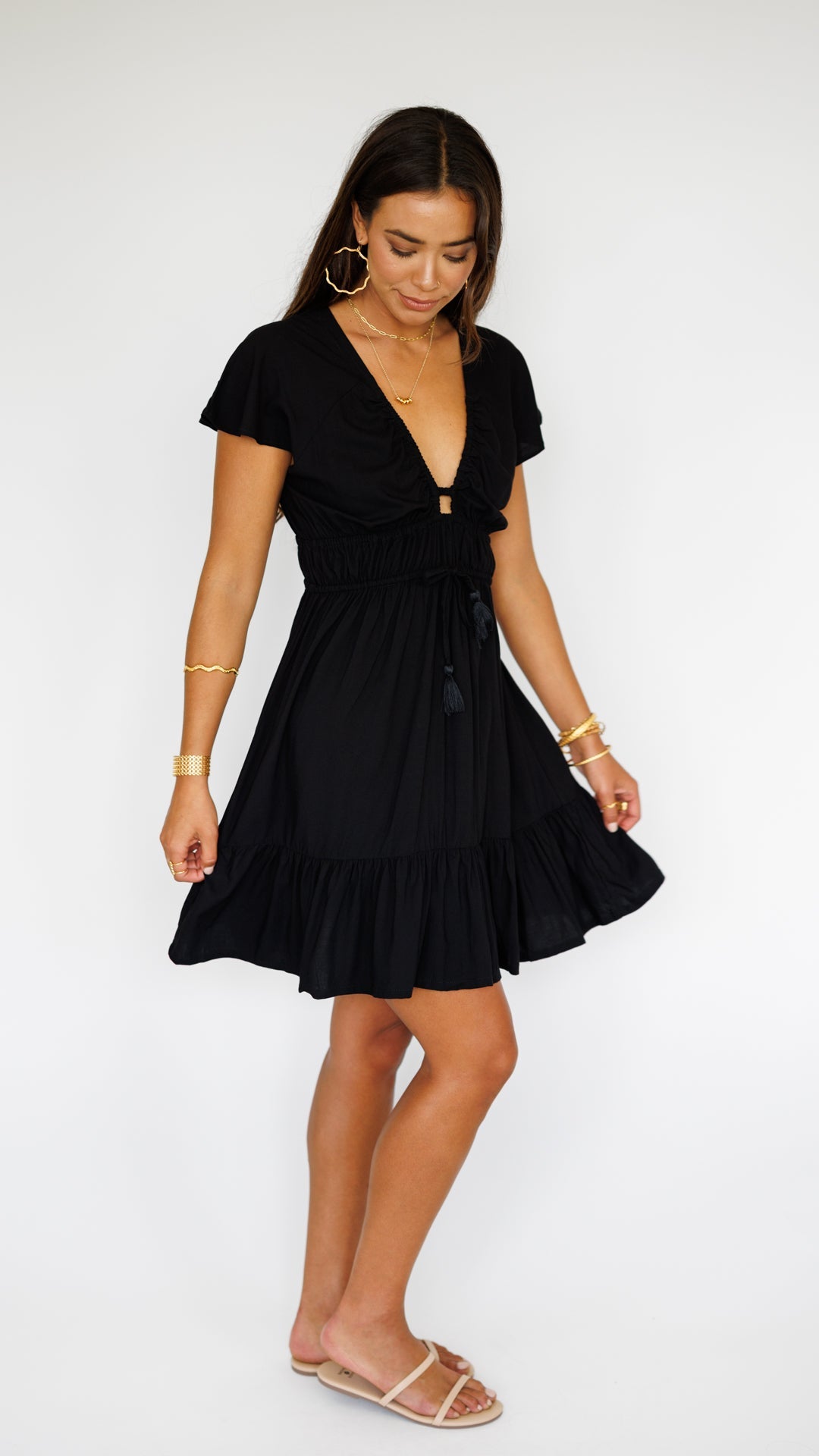 Manoa Dress / Solid Black Khush Clothing