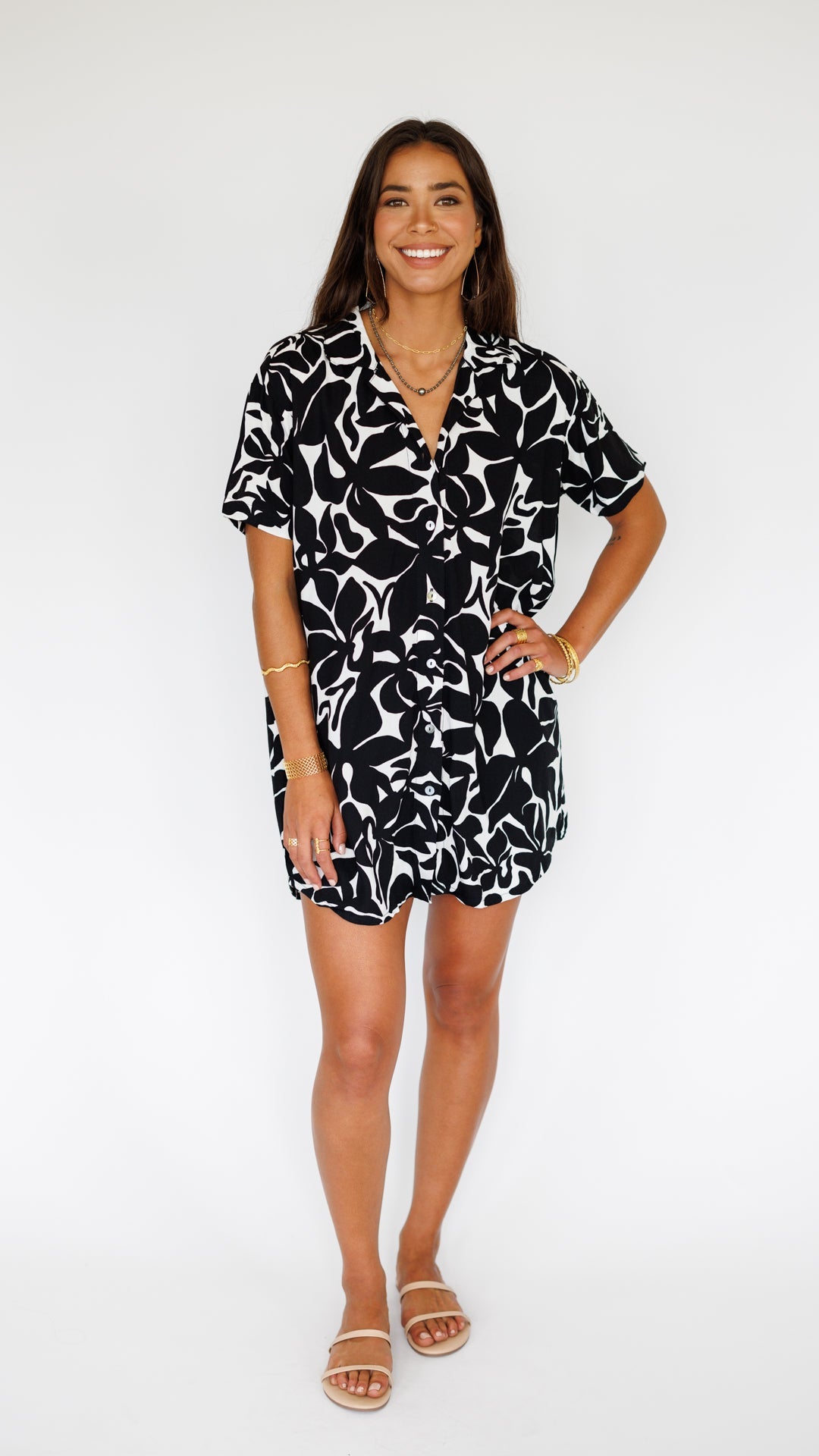 Maui Shirt Dress / Honolulu Black Khush Clothing