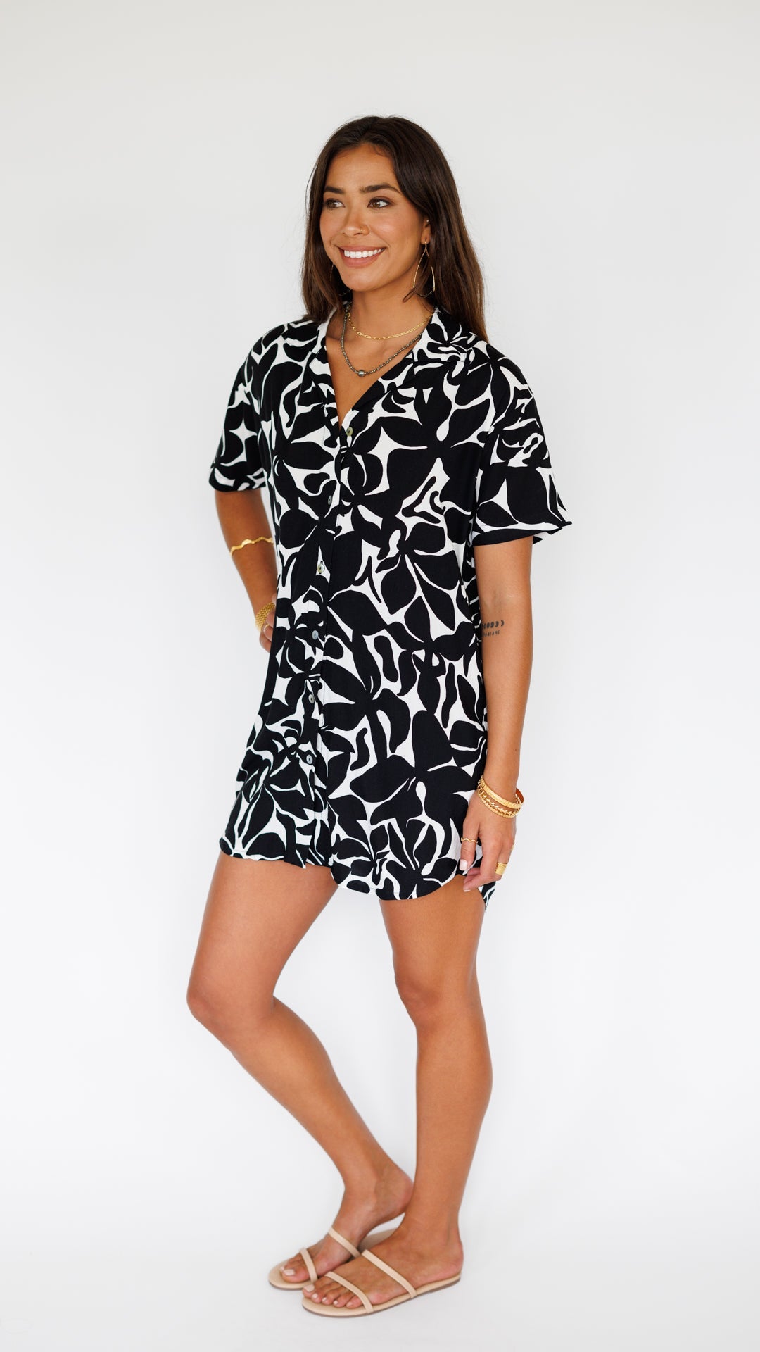 Maui Shirt Dress / Honolulu Black Khush Clothing