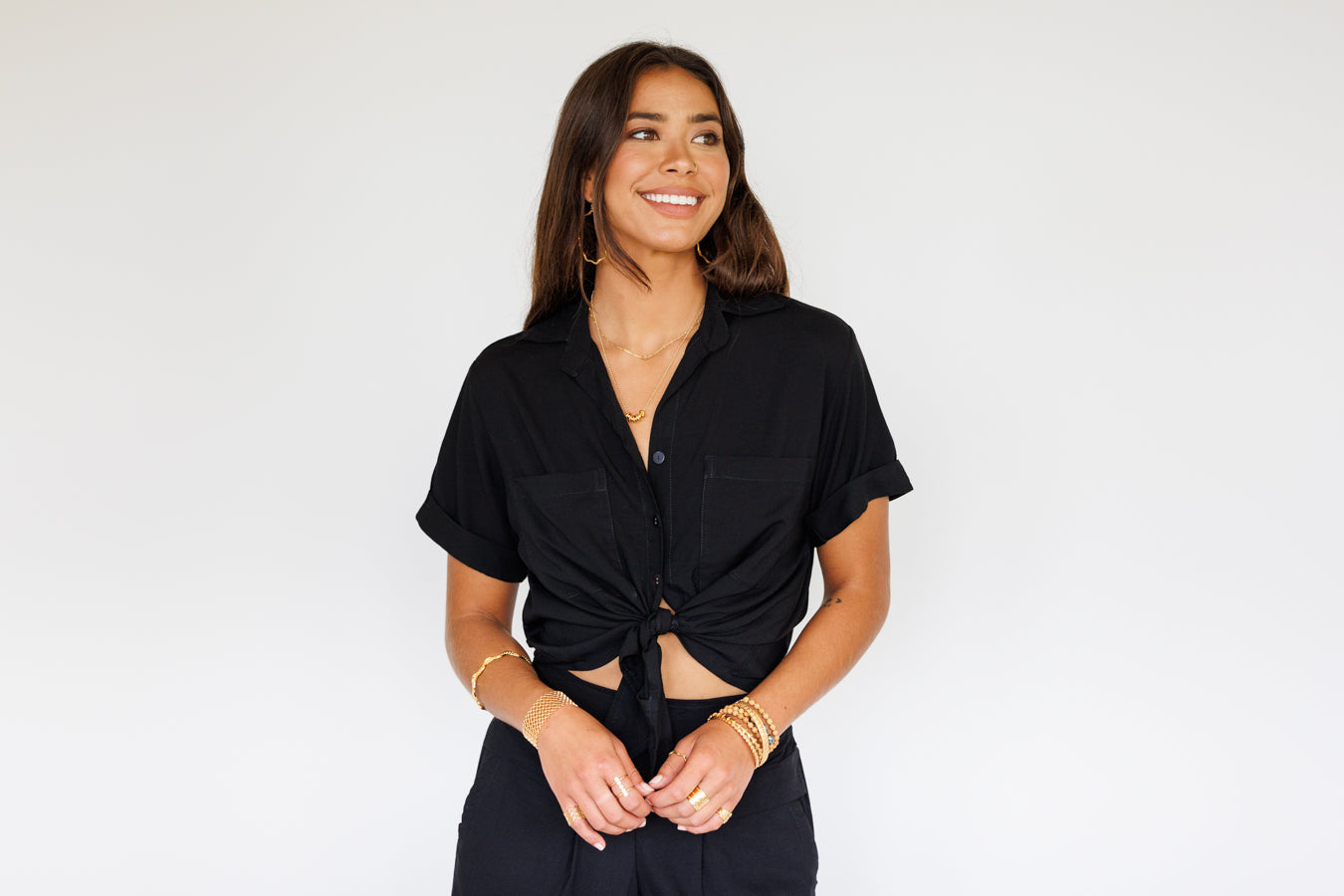 Zariah Top / Solid Black Khush Clothing