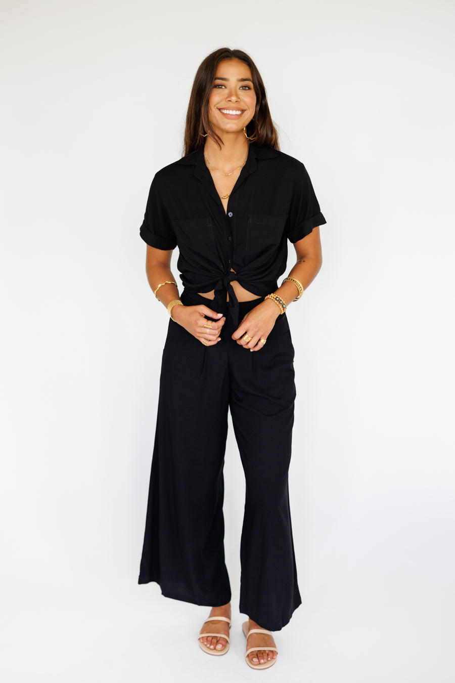 Johanna Pant / Solid Black Khush Clothing