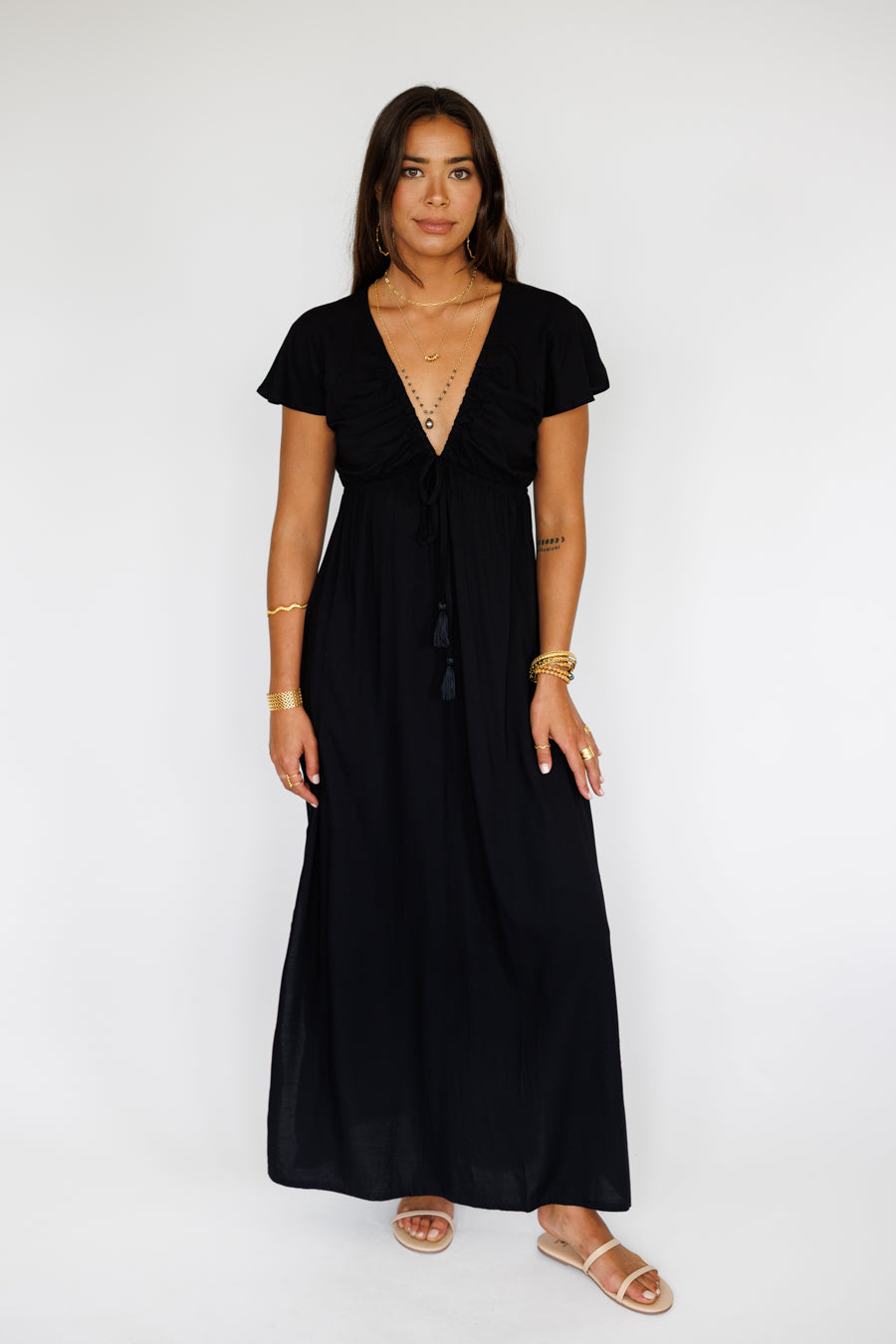 Leilani Dress / Solid Black Khush Clothing