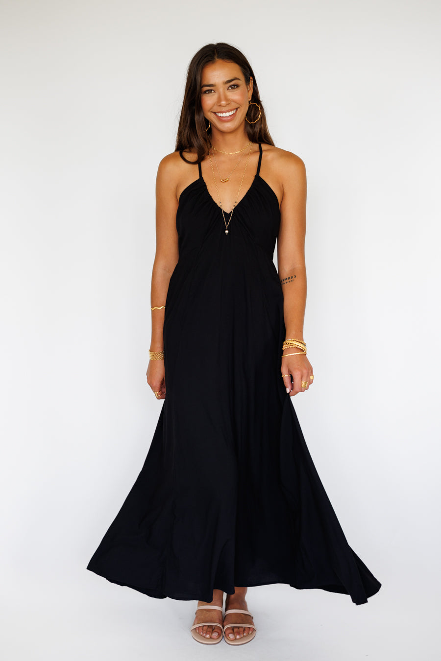 Larch Dress / Solid Black Khush Clothing