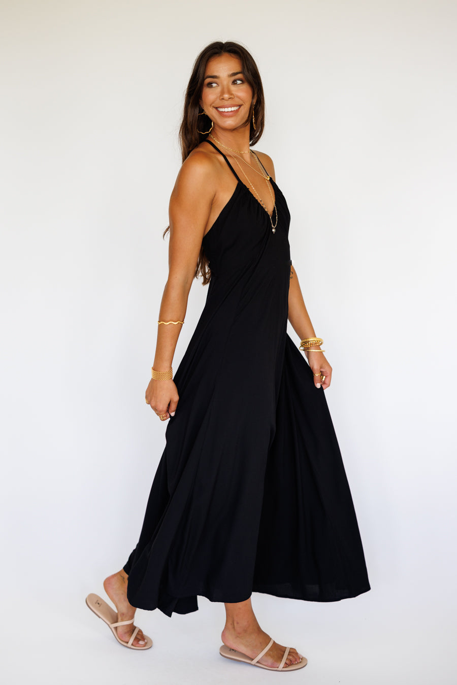 Larch Dress / Solid Black Khush Clothing