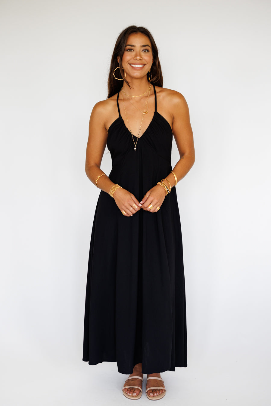 Larch Dress / Solid Black Khush Clothing