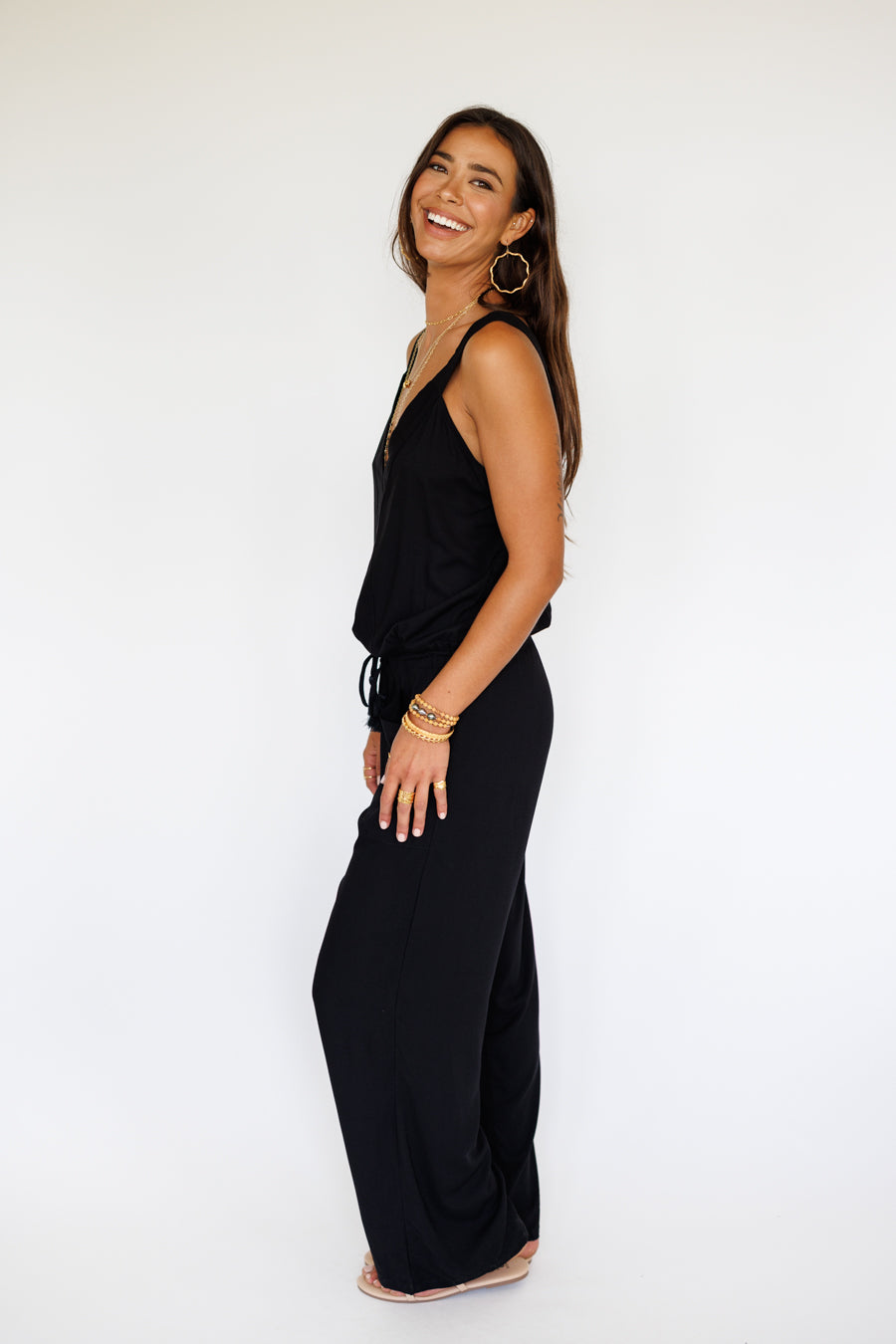 Reeve Jumpsuit / Solid Black Khush Clothing