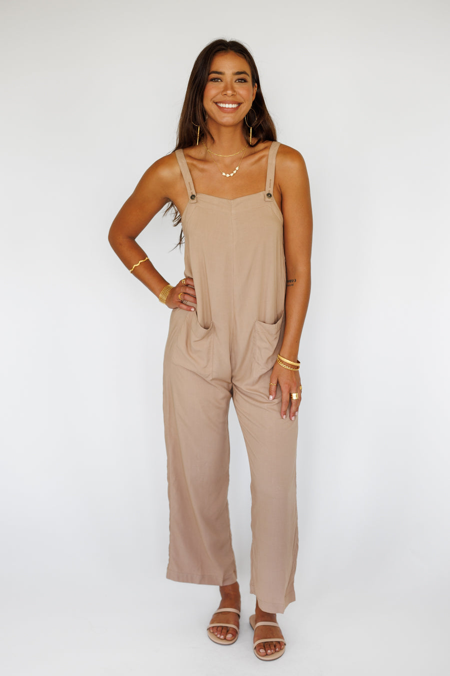 Safari Jumpsuit / Latte Khush Clothing