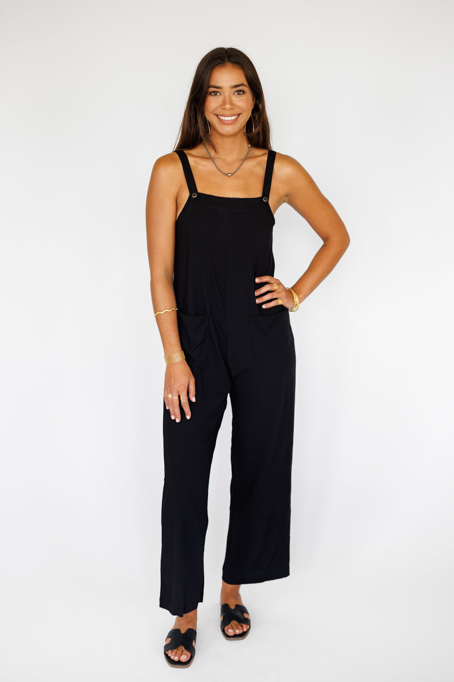 Safari Jumpsuit / Solid Black Khush Clothing