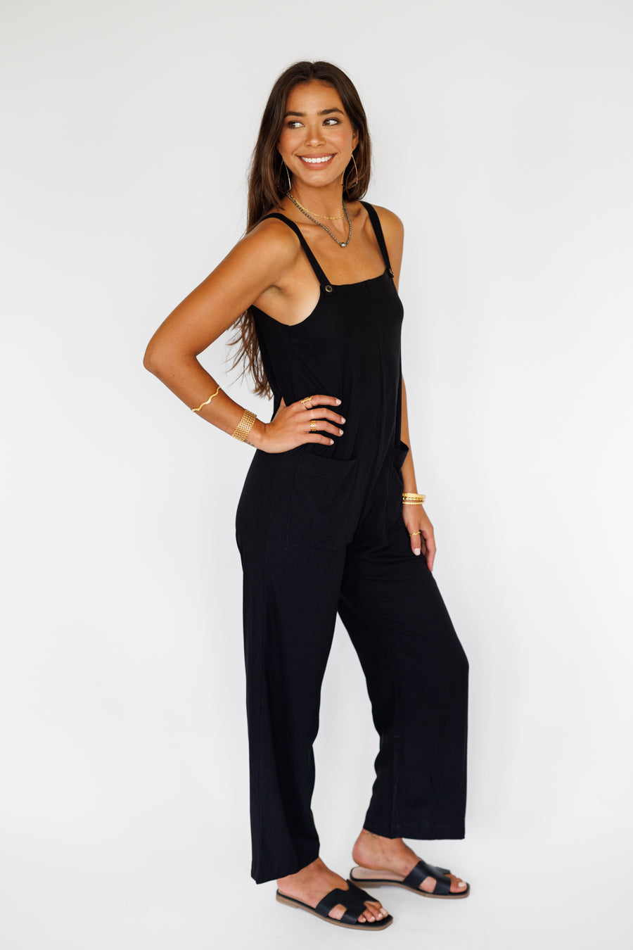 Safari Jumpsuit / Solid Black Khush Clothing