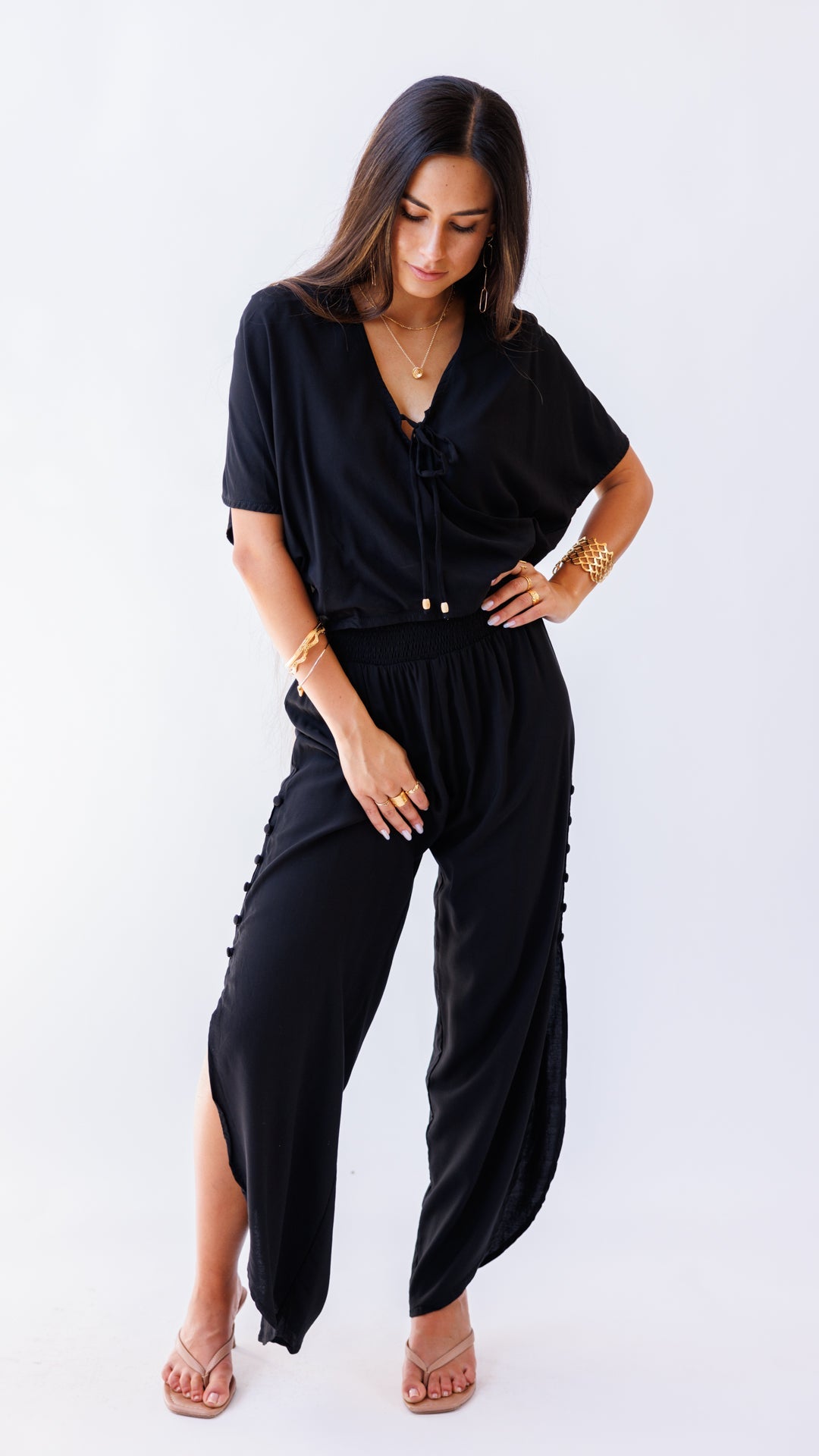 Marquesas Top / Solid Black Khush Clothing