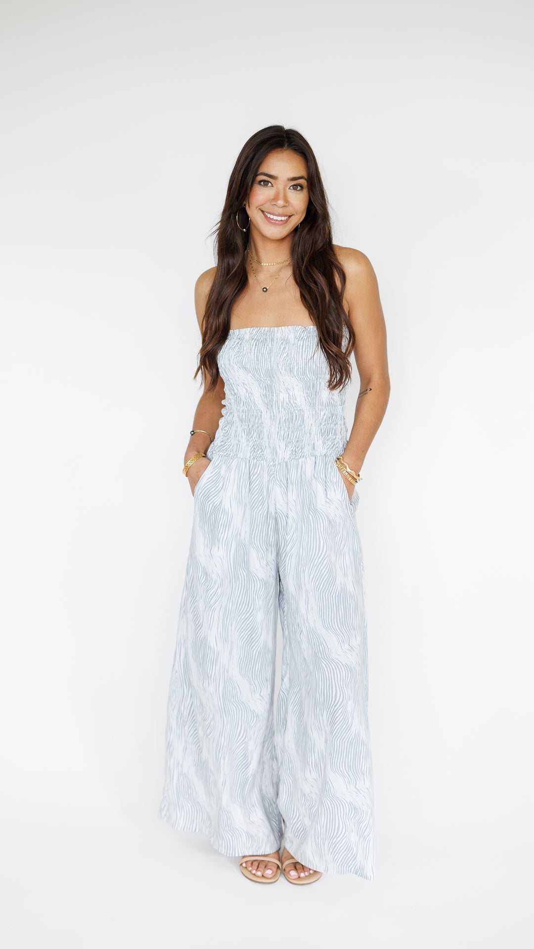 Lawai Jumpsuit / Wavy Grey Khush Clothing