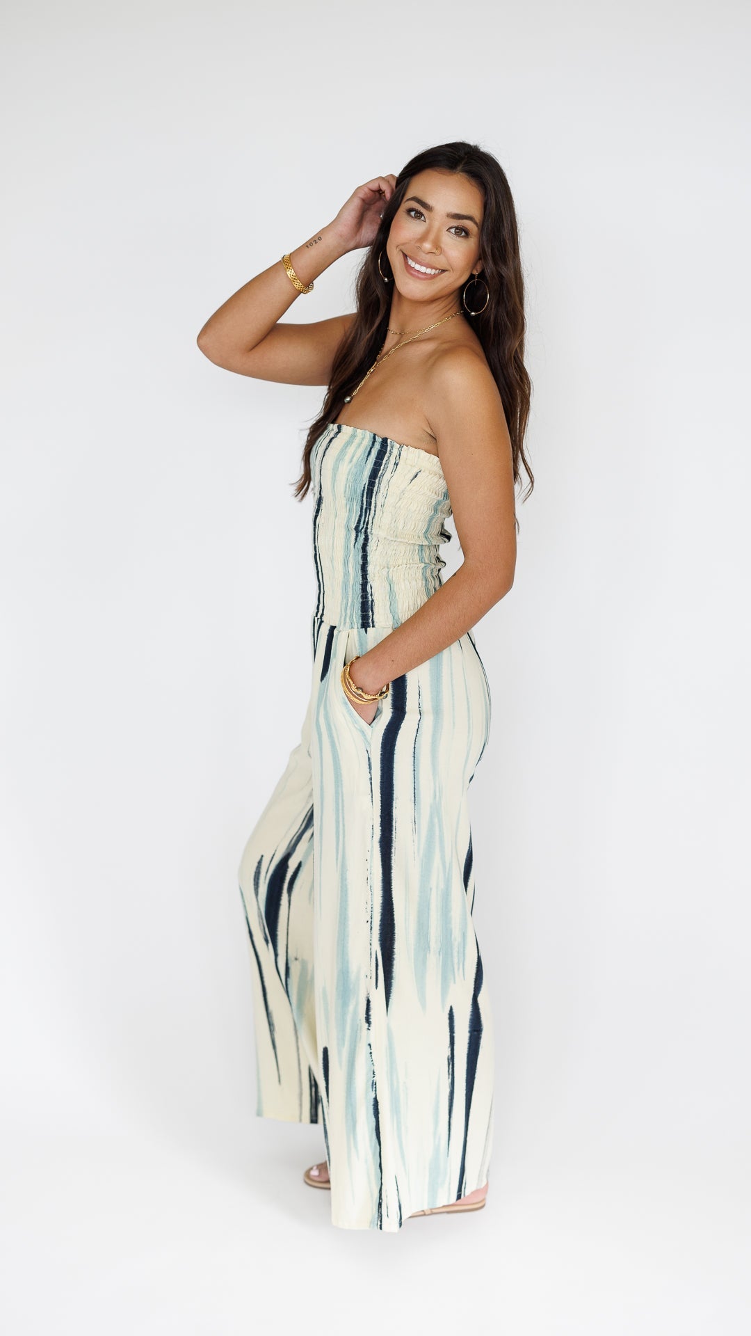 Lawai Jumpsuit / Swell Blue Khush Clothing