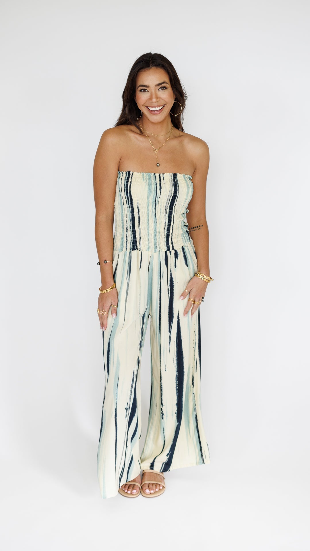 Lawai Jumpsuit / Swell Blue Khush Clothing