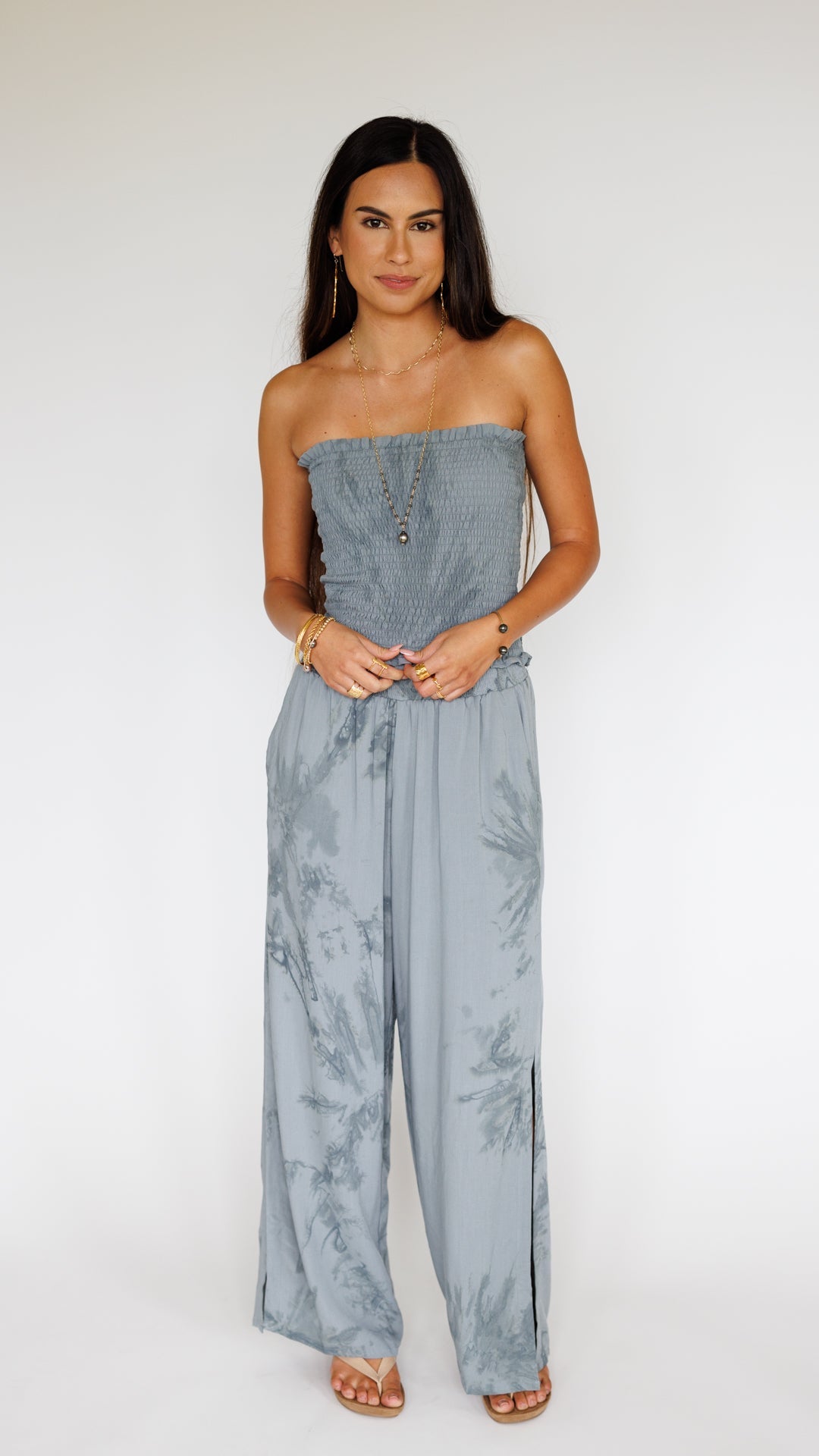 Yara Long Bandeau Top / Murky Grey Khush Clothing