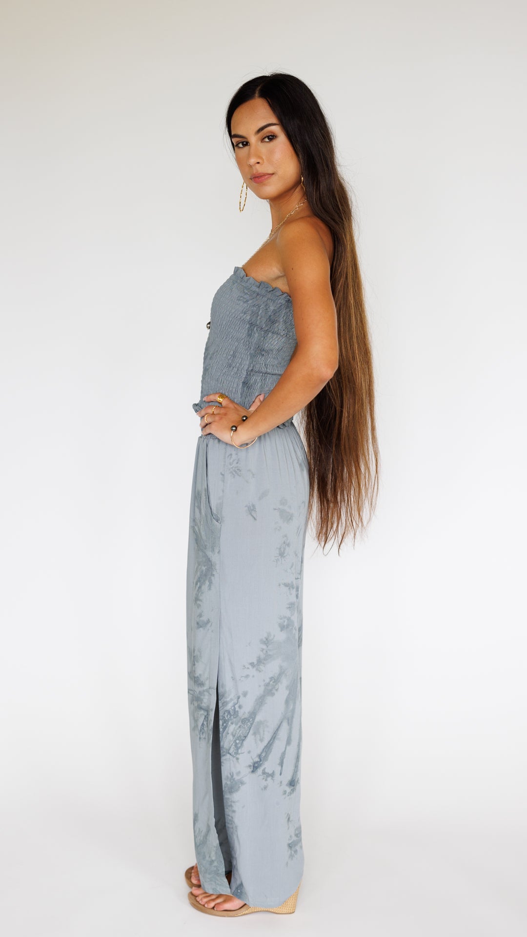 Yara Long Bandeau Top / Murky Grey Khush Clothing