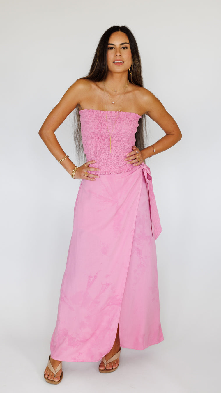 Yara Long Bandeau Top / Murky Light Magenta Khush Clothing