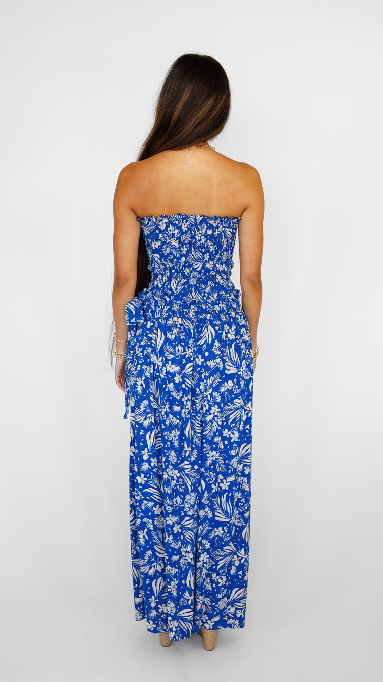 Yara Long Bandeau Top / Hula Sapphire Khush Clothing