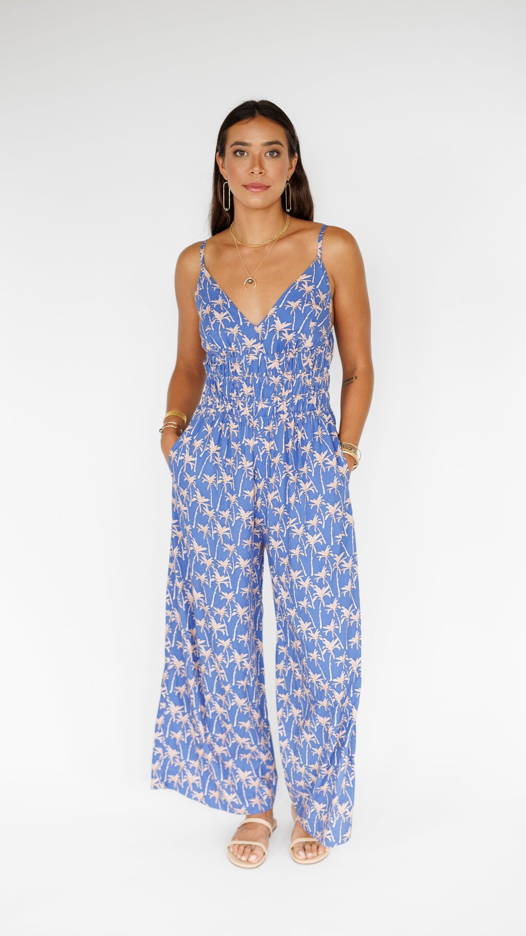 Opal Jumpsuit / Palm indigo Khush Clothing