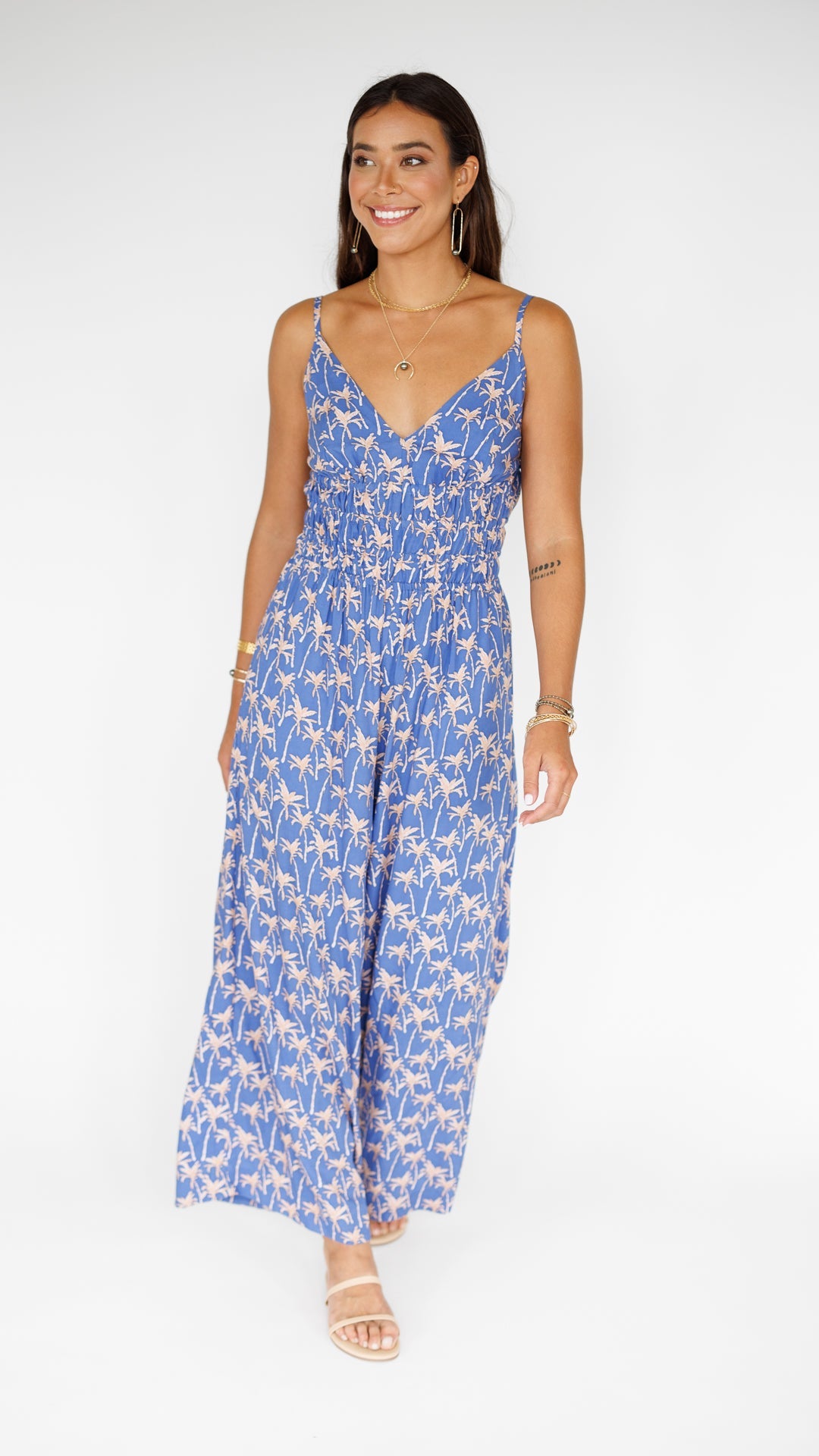 Opal Jumpsuit / Palm indigo Khush Clothing