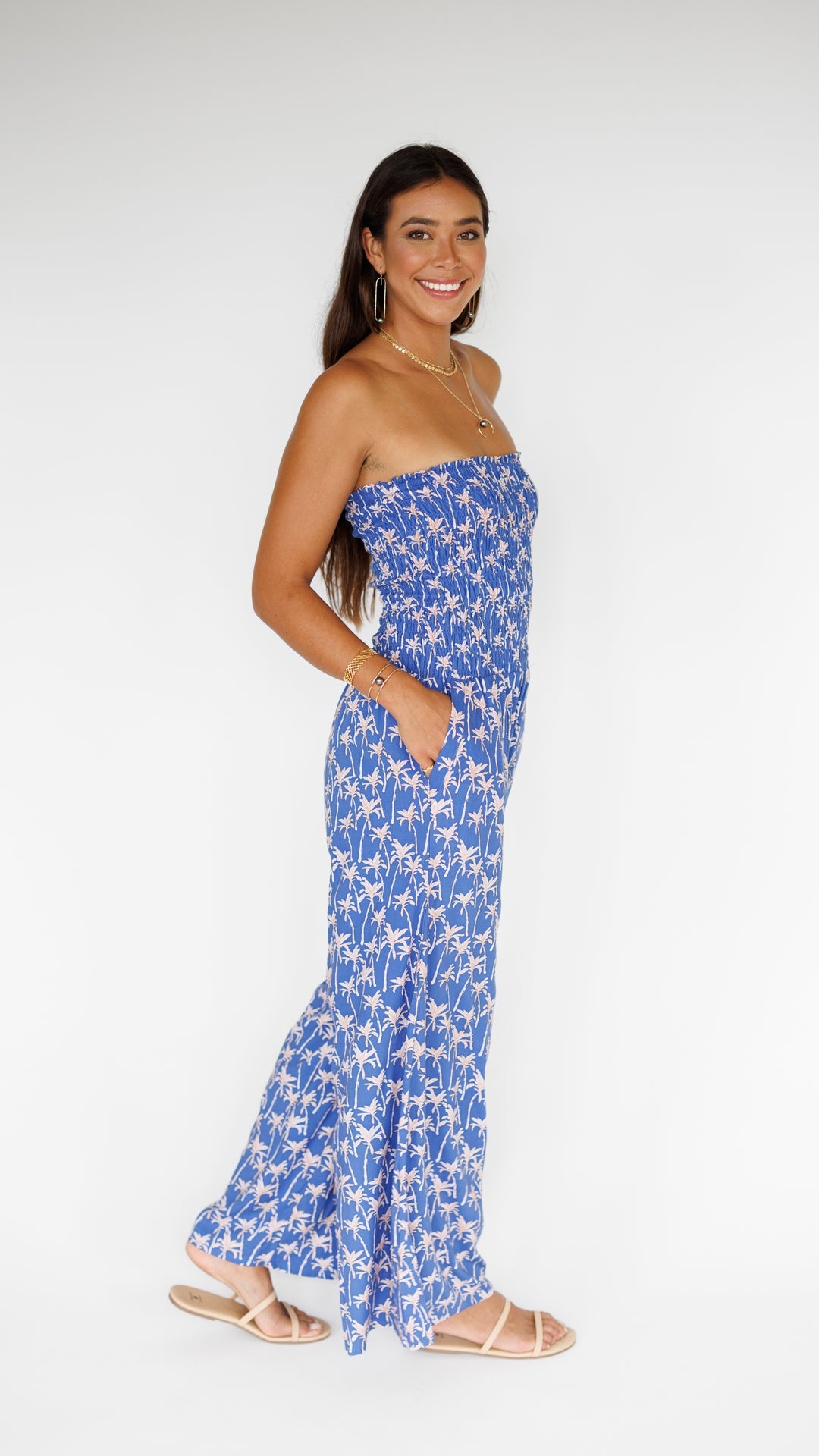 Lawai Jumpsuit / Palm Indigo Khush Clothing