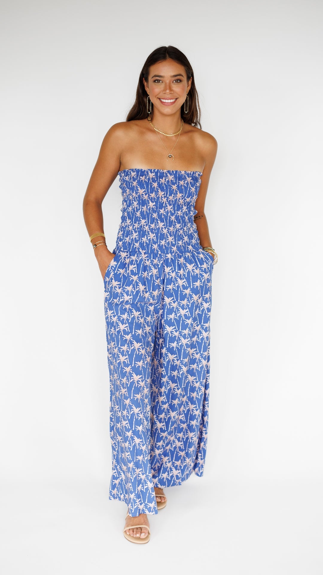 Lawai Jumpsuit / Palm Indigo Khush Clothing