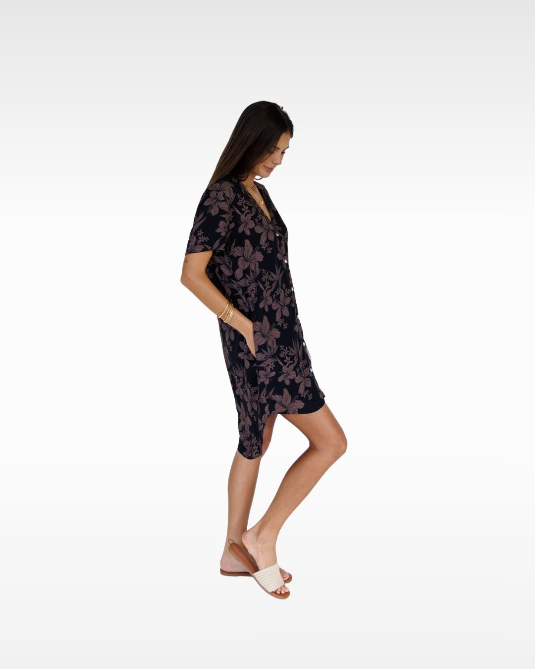 Garden Isle / Paia Shirt Dress / Midnight KEANI APPAREL
