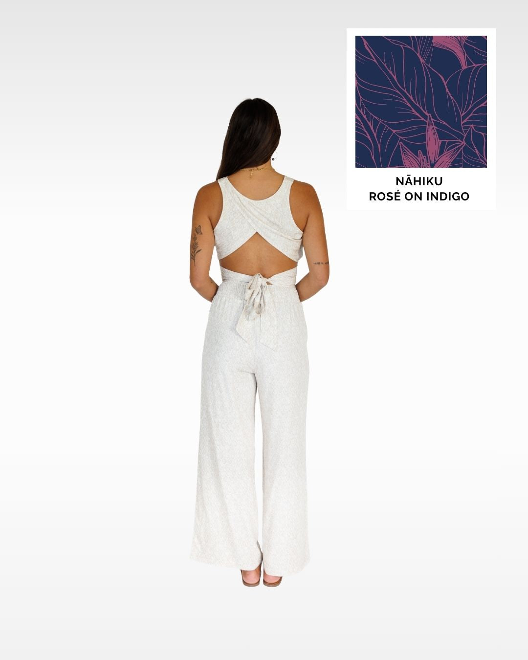 Nāhiku / Makena Resort Pant / Rosé on Indigo / Extra Long KEANI APPAREL