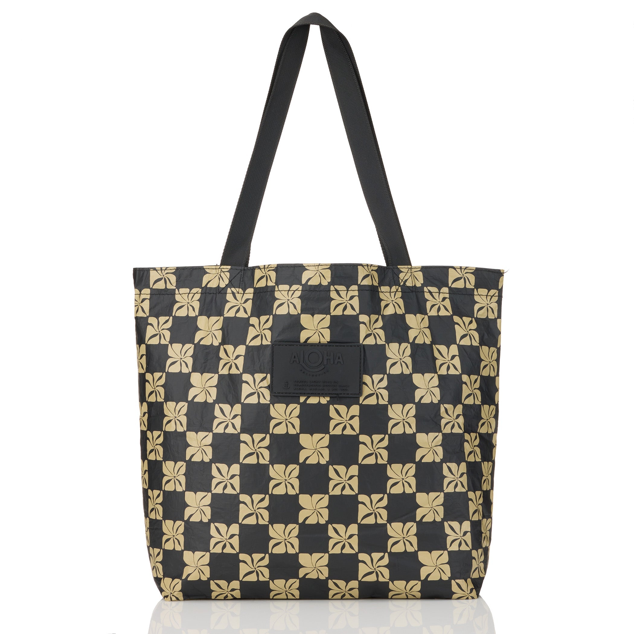 Pua Check Reversible Tote / Frappe & Black Aloha Collection