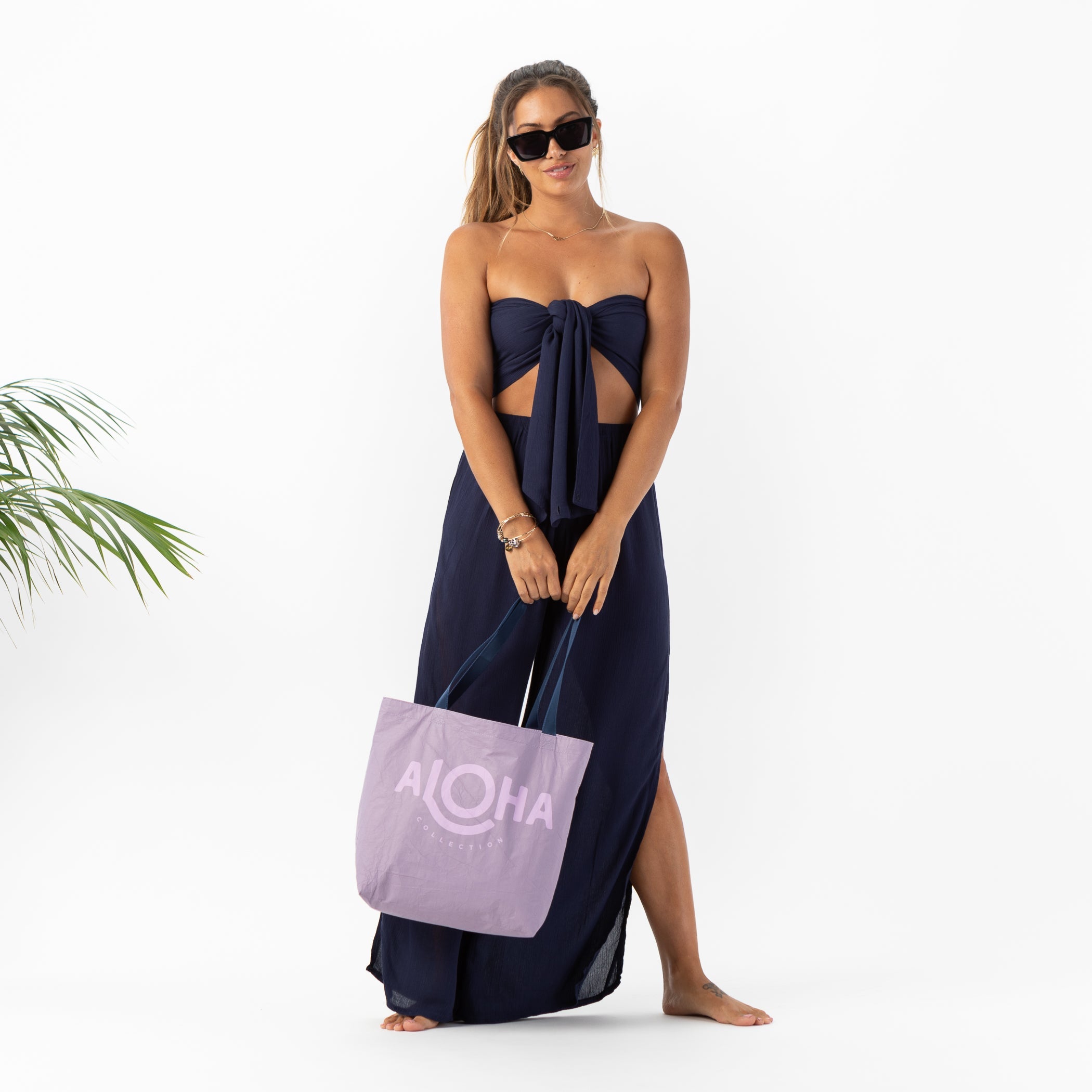 Python Reversible Tote / Amethyst Aloha Collection