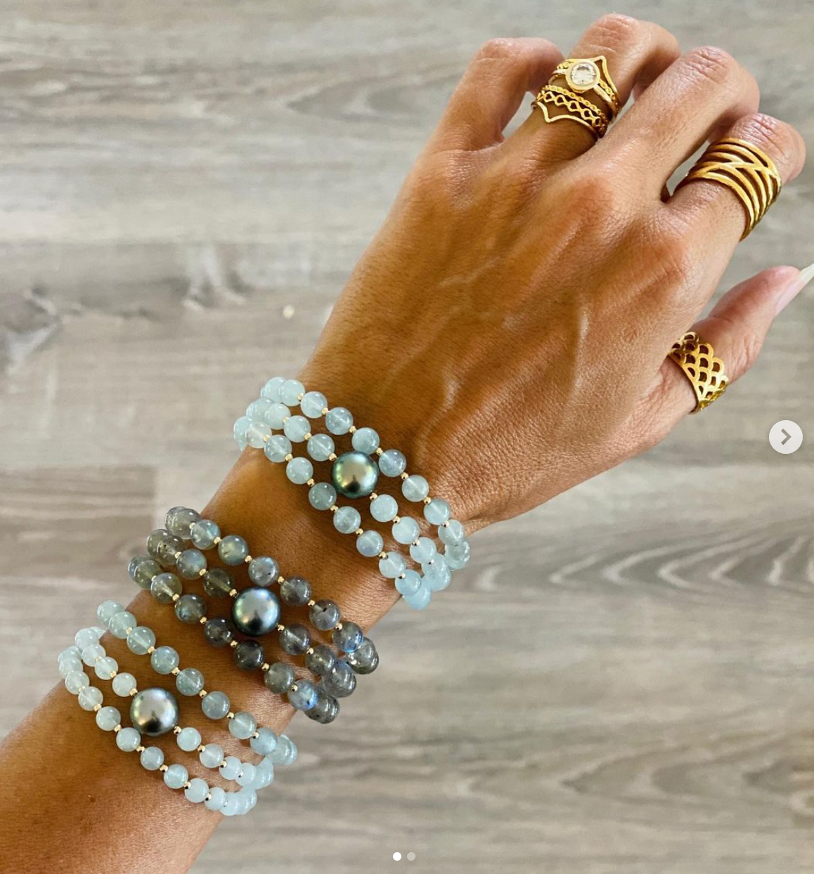Labradorite Tahitian Wrap Bracelet / Necklace KEANI JEWELRY