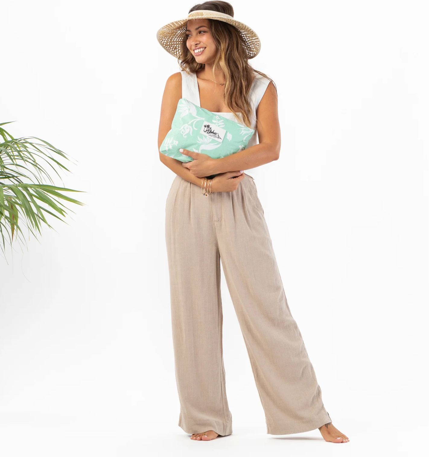 Pekelo Mid Pouch / Vintage Green Aloha Collection