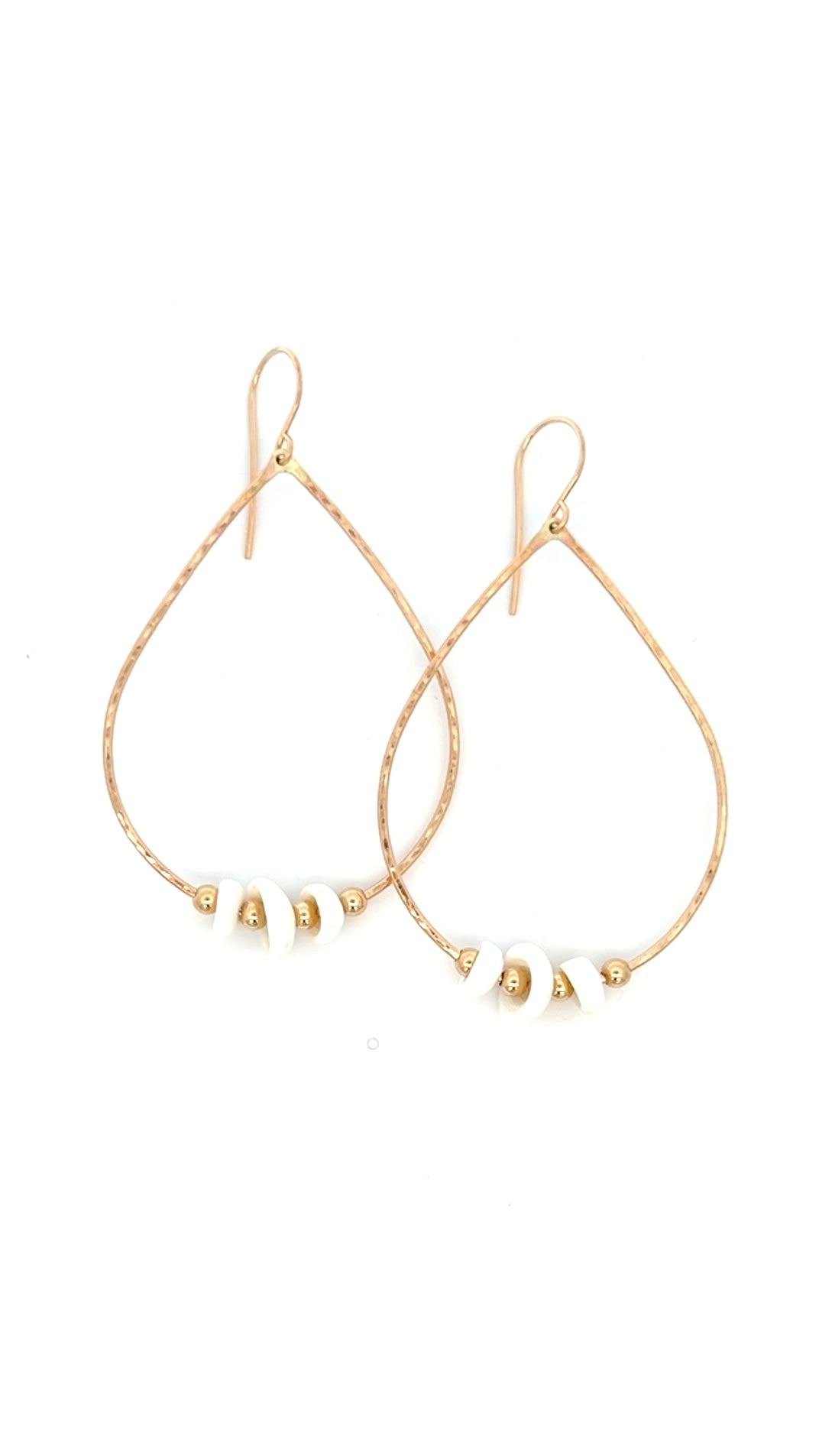 Large Rustic Puka Boho Teardrops KEANI JEWELRY