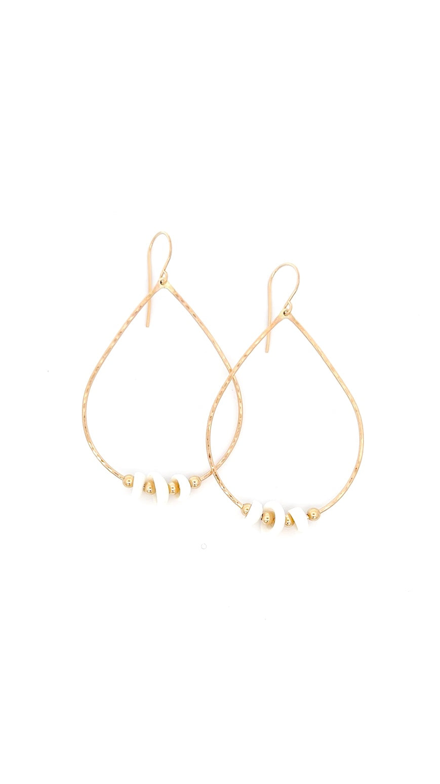 Large Rustic Puka Boho Teardrops KEANI JEWELRY