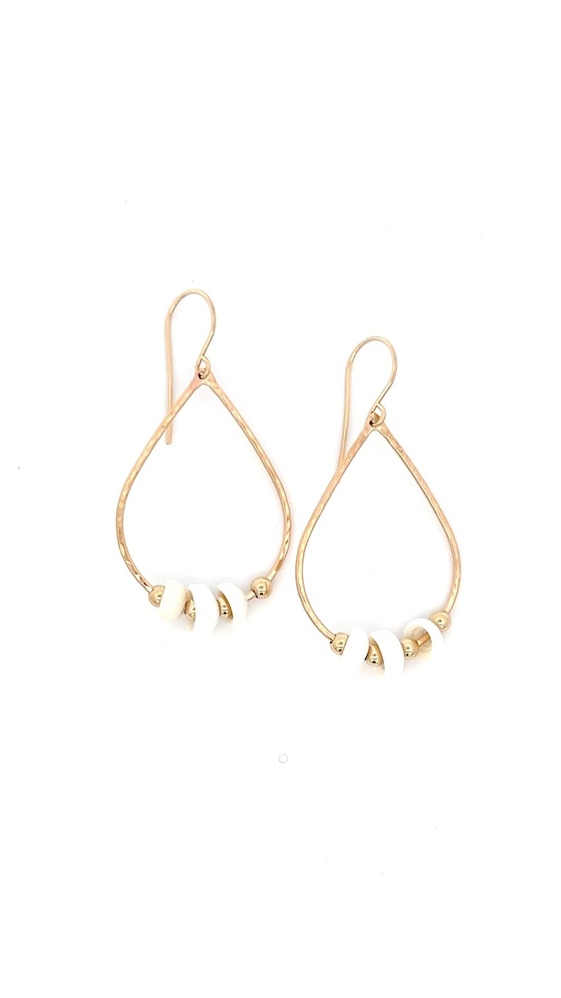 Small Rustic Puka Boho Teardrops KEANI JEWELRY