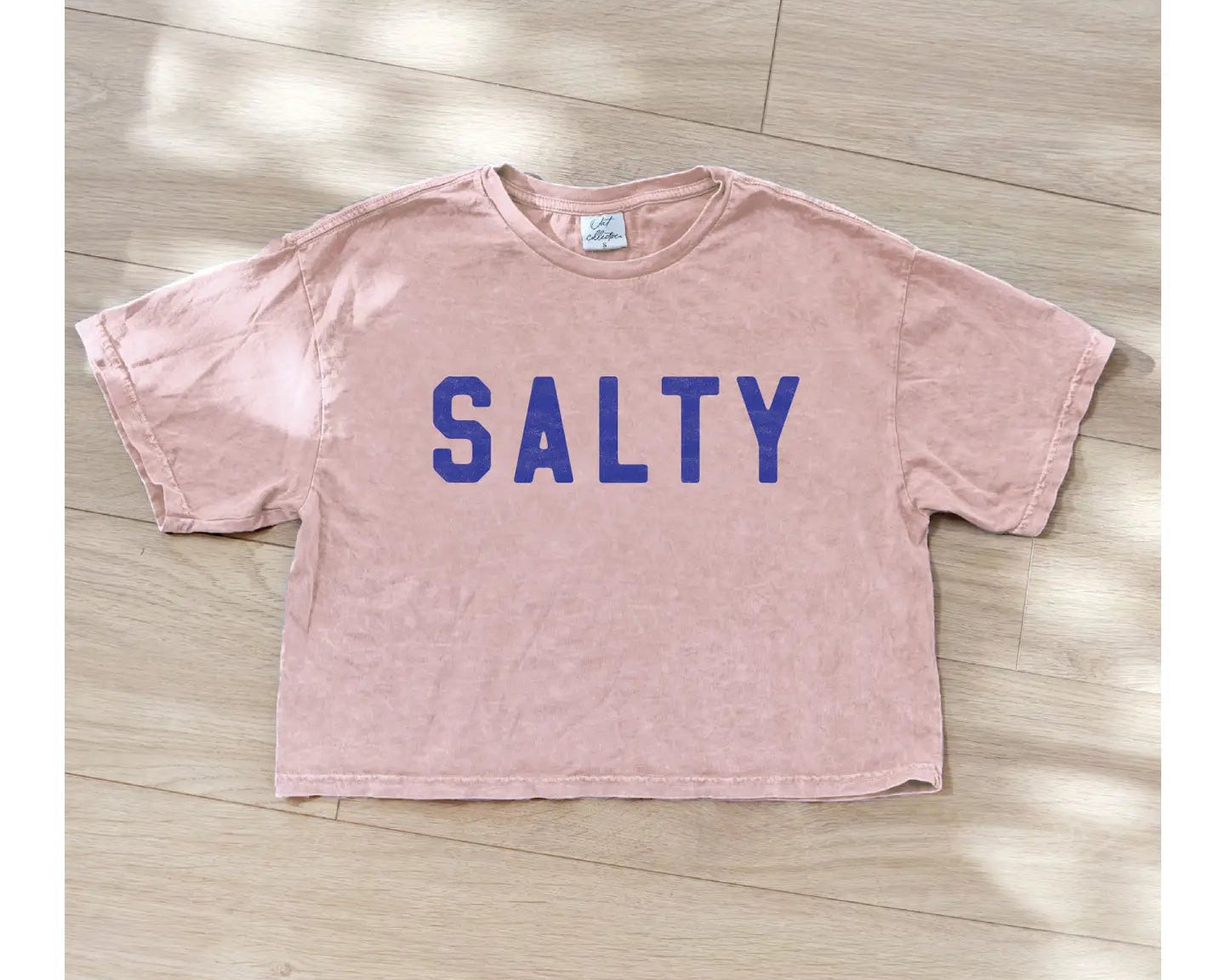 SALTY Cropped Mineral Graphic Top / Soft Pink OAT COLLECTIVE
