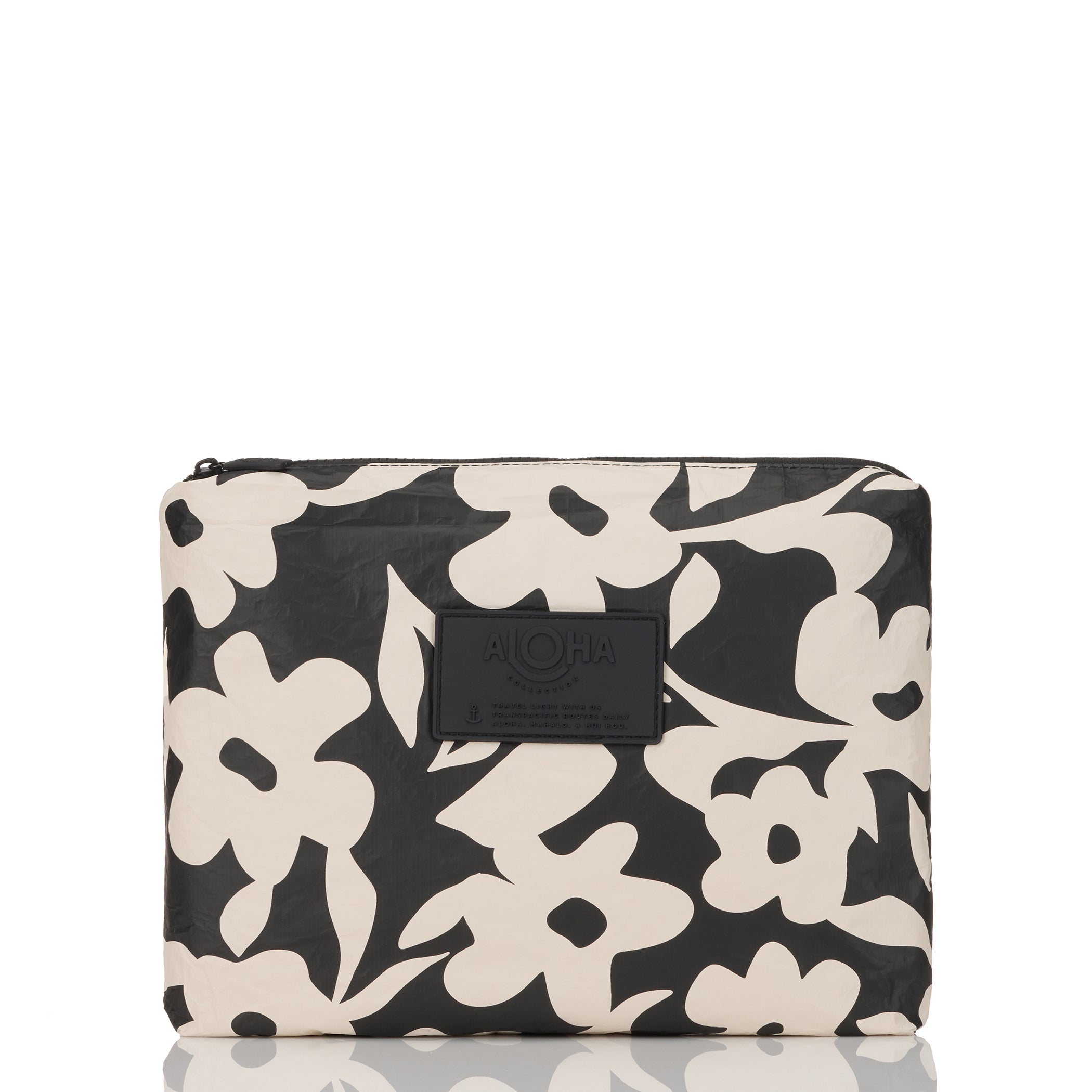 Fall Flowers Mid Pouch / Black & Sandstone Aloha Collection