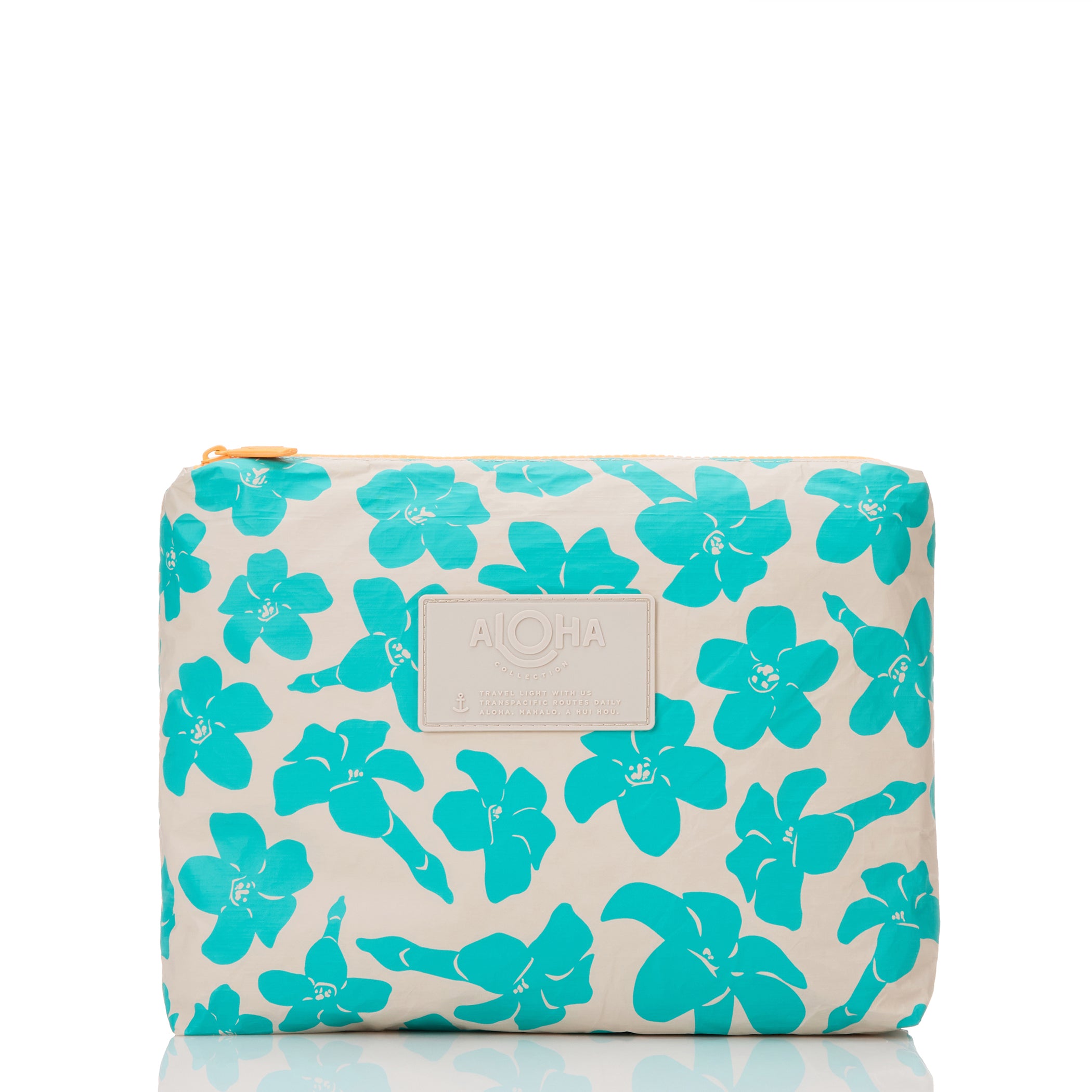 Puakenikeni Buds Mid Pouch / Blue Lagoon & Sandstone Aloha Collection