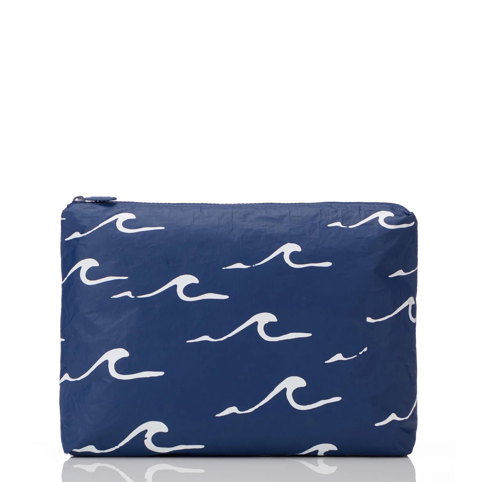 Seaside Mid Pouch / White & Navy Aloha Collection