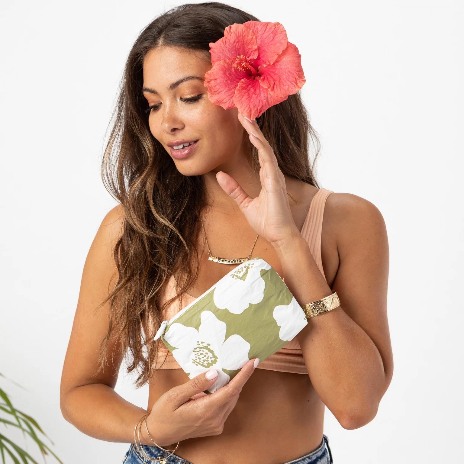 Pua Mini Pouch / Moss Aloha Collection