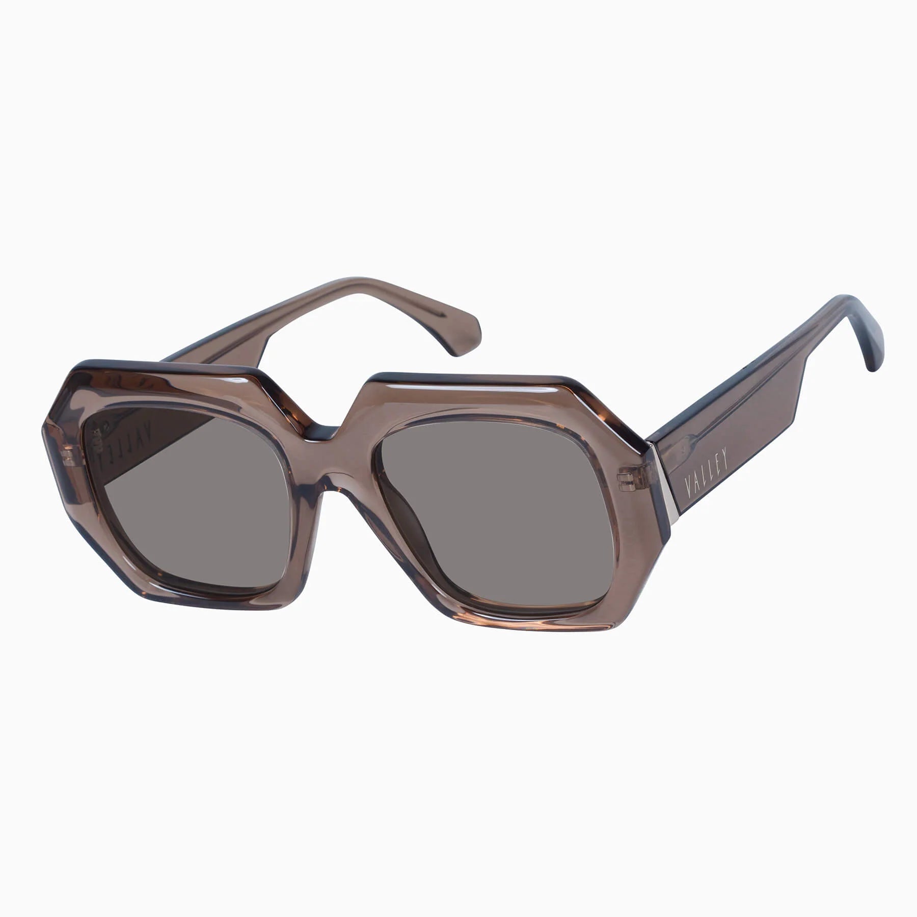 Polarized Monolith / Transparent Mocha with Gold Metal Trim / Light Brown Lens Valley Eyewear