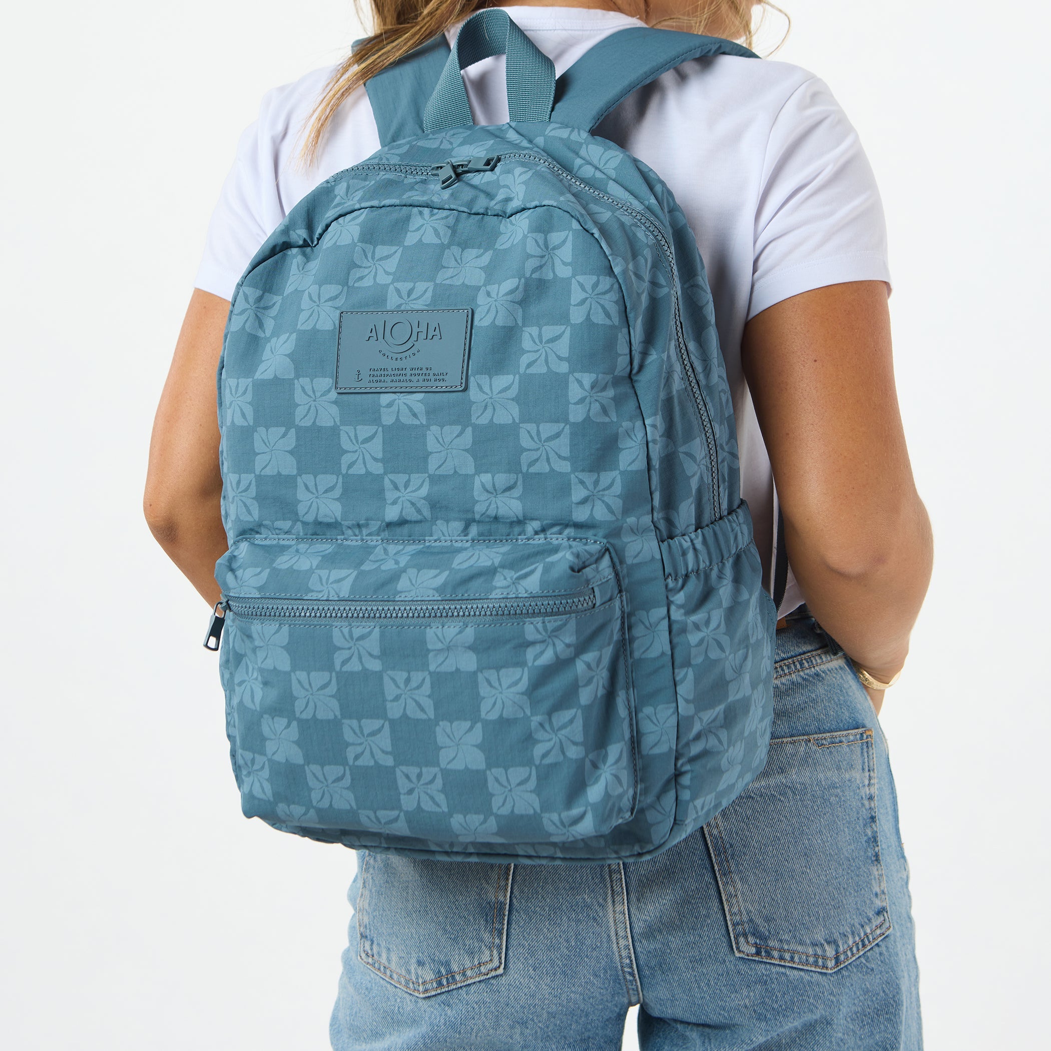 Pua Check Backpack / Slate Aloha Collection