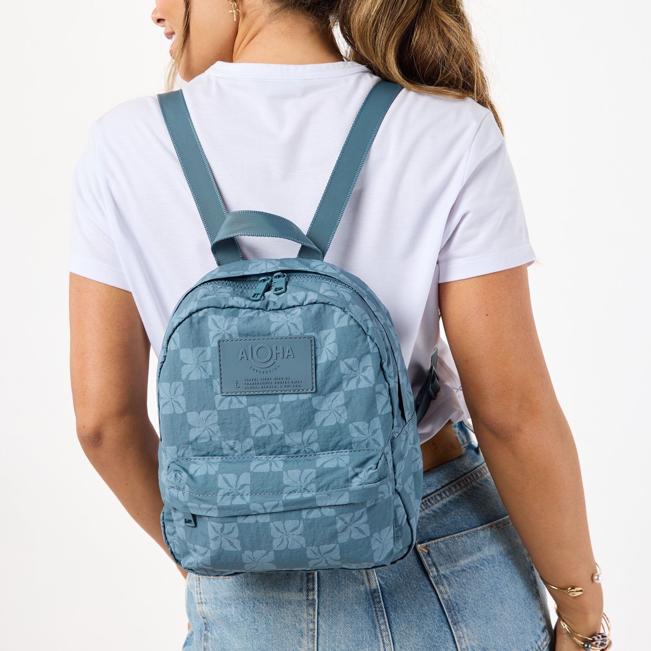 Pua Check Mini Backpack / Slate Aloha Collection