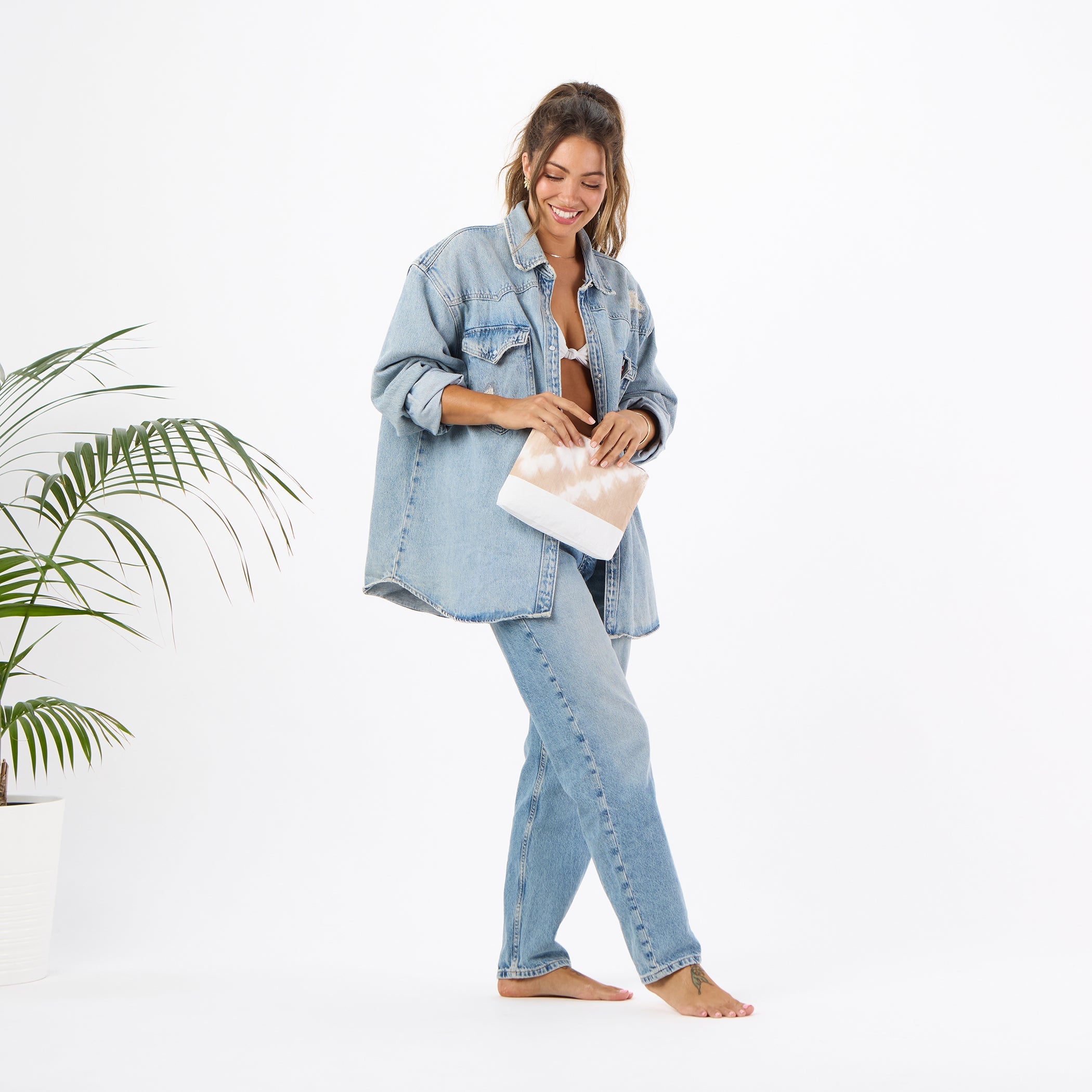 Shibori Small Pouch / Sandstone Aloha Collection