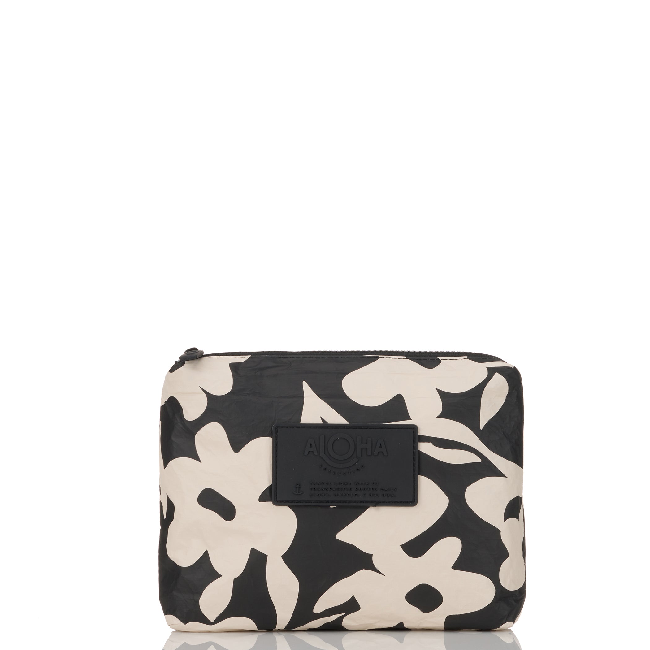 Fall Flowers Small Pouch / Black & Sandstone Aloha Collection