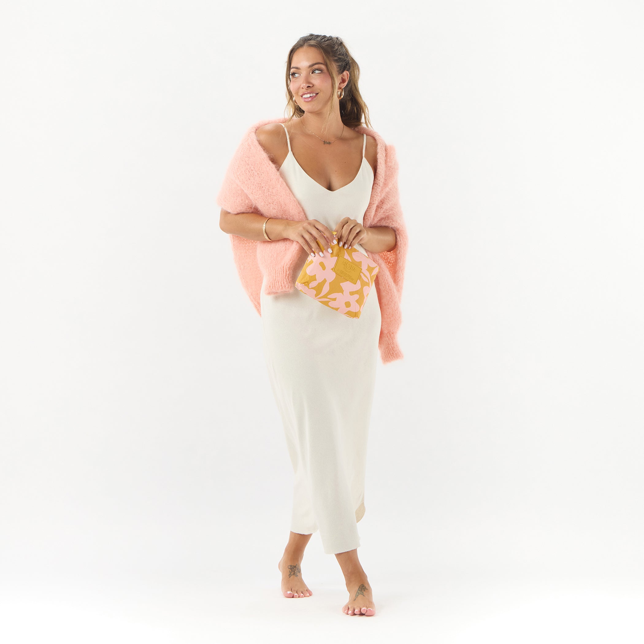 Fall Flowers Small Pouch / Hey Girl & Hot Mustard Aloha Collection