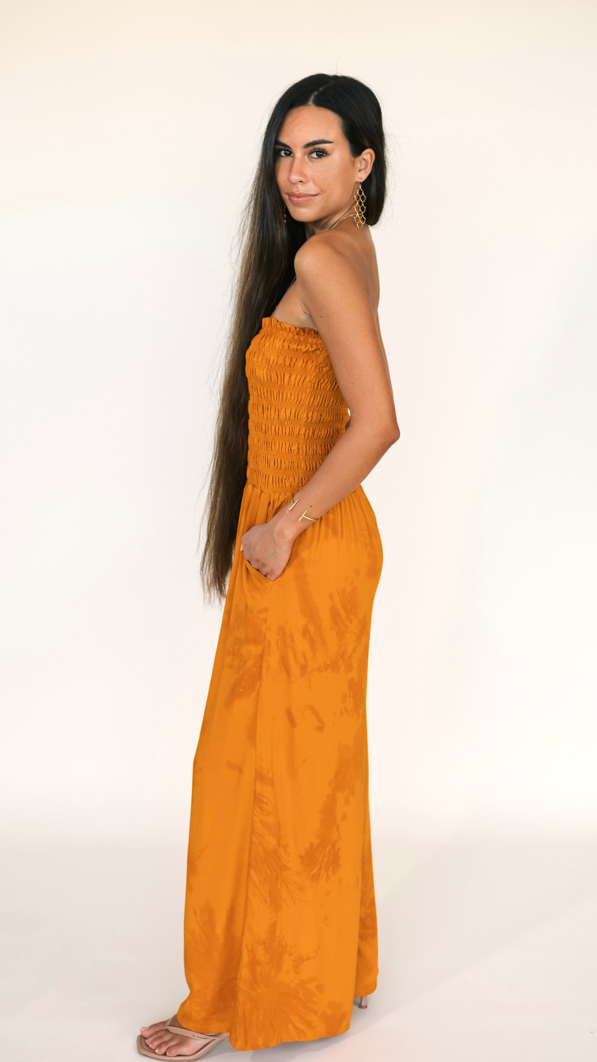 Lawai Jumpsuit / Tangerine Sunset Khush Clothing