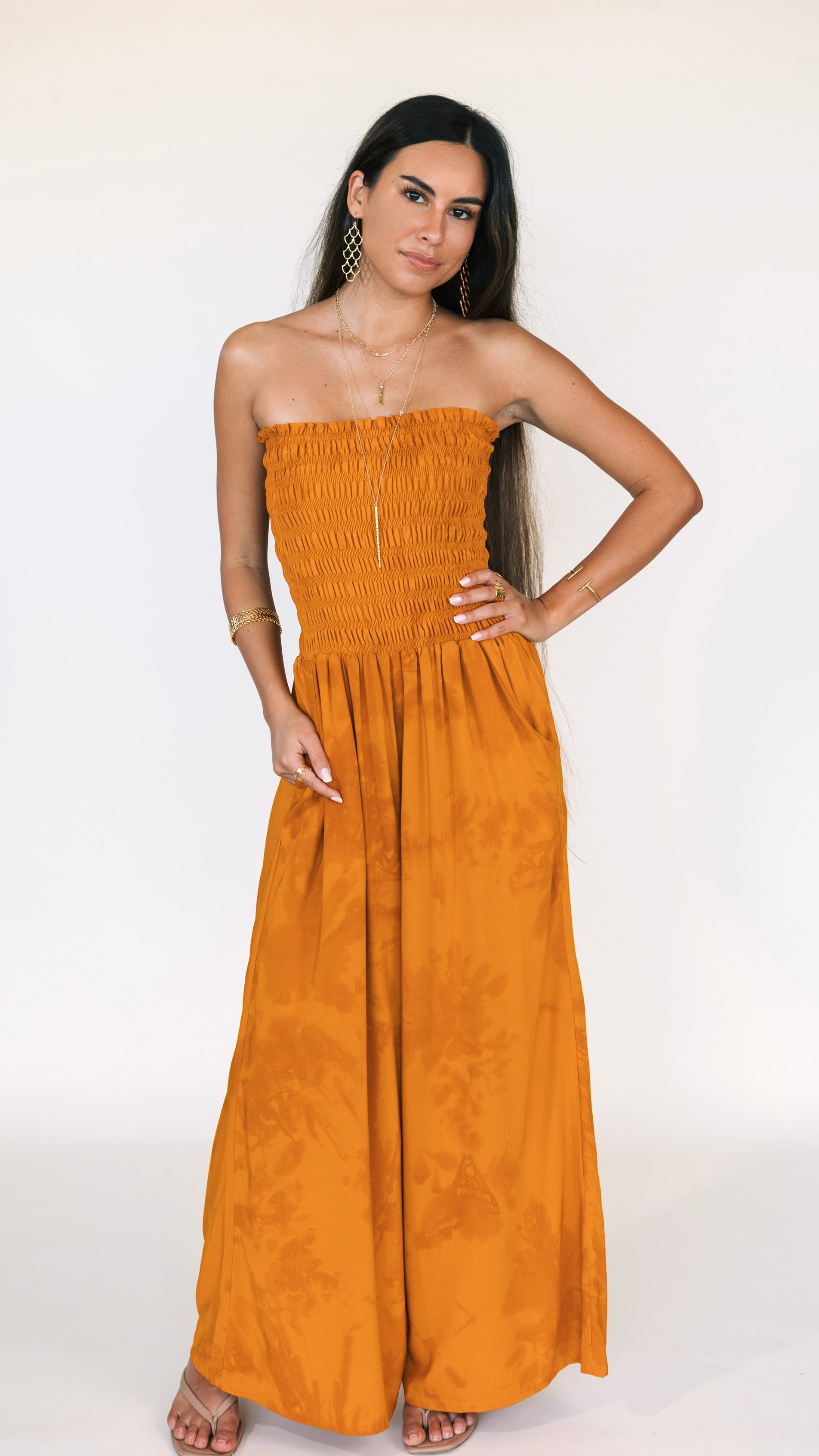 Lawai Jumpsuit / Tangerine Sunset Khush Clothing